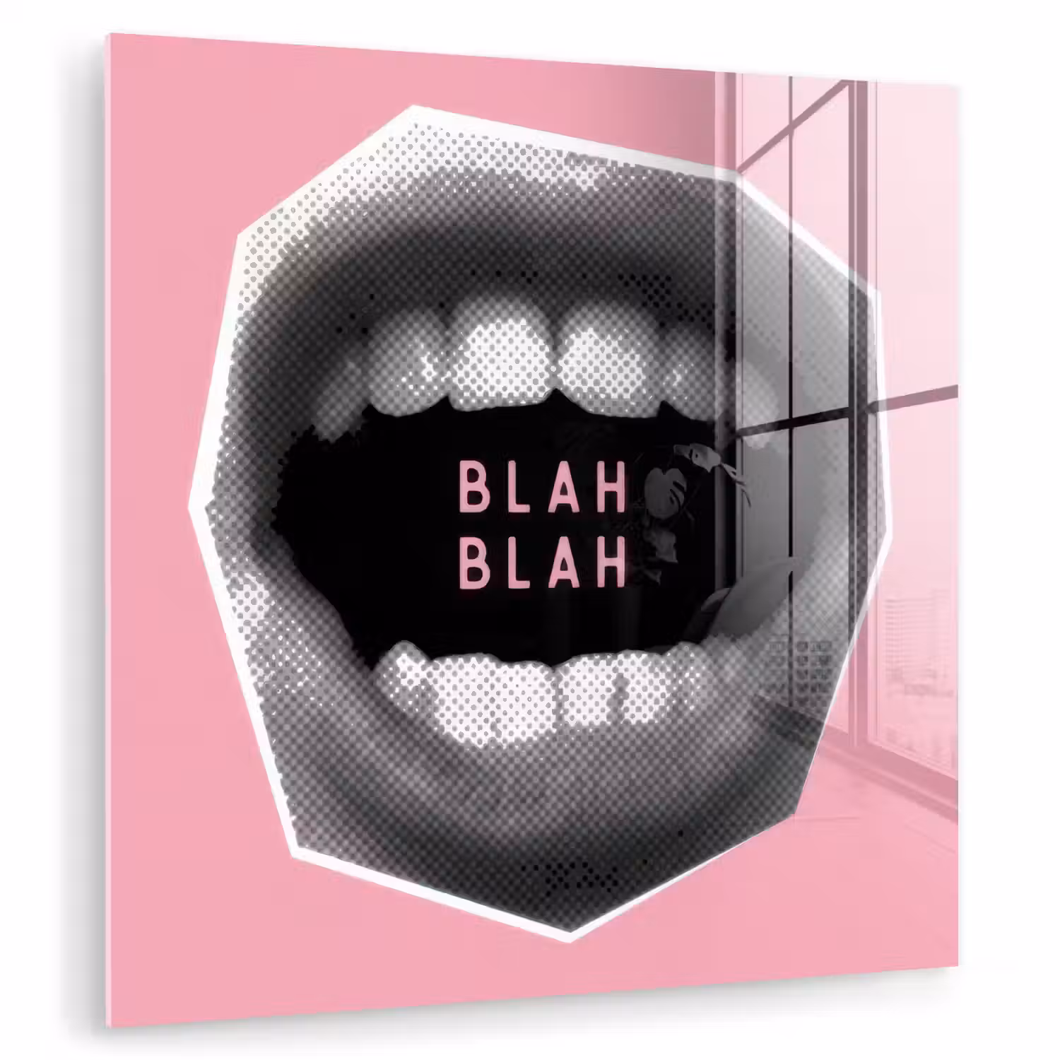 Mond - BLAH BLAH - Roze plexiglas 5mm klein -zzzproduct_nieuw