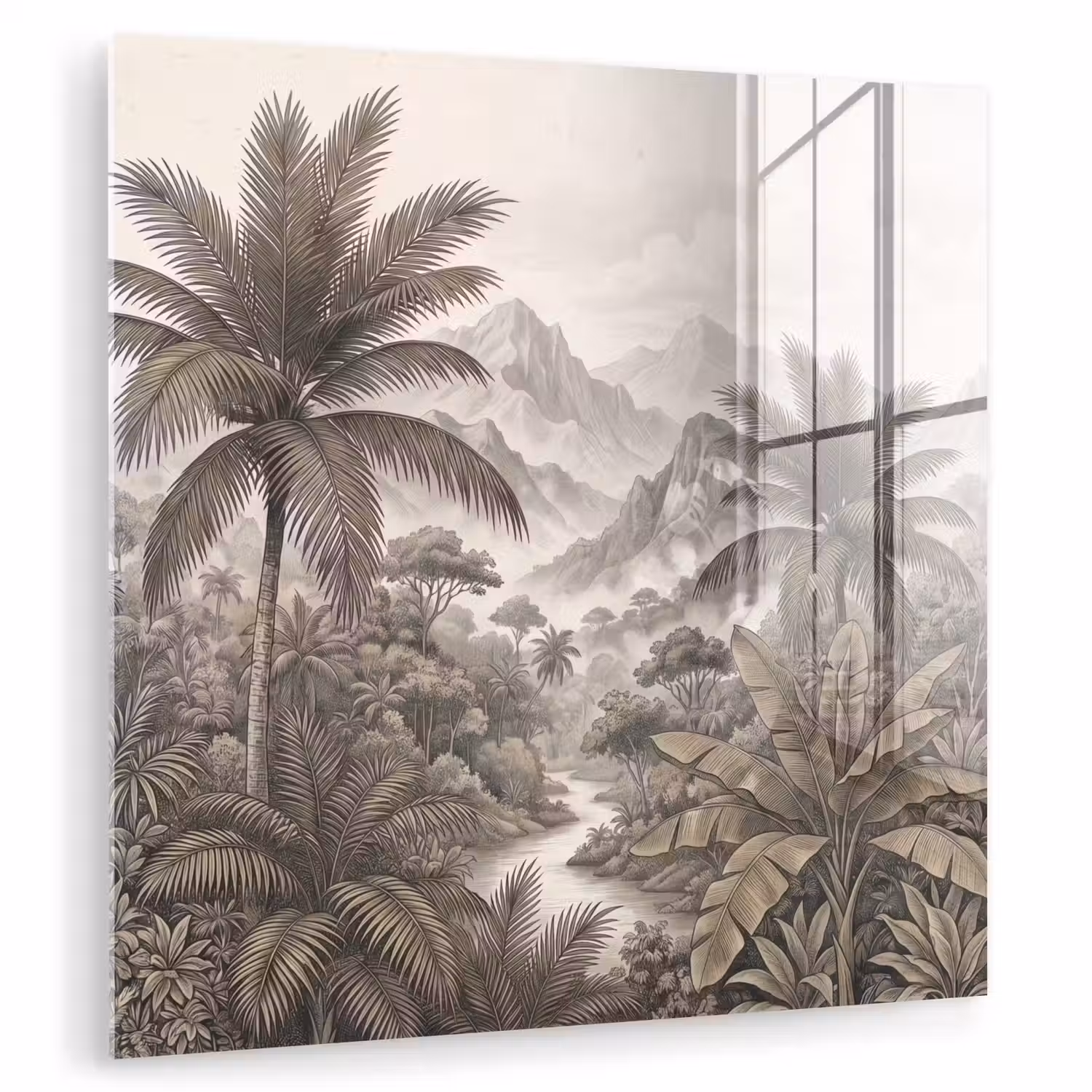 Natuur - Bergen - Rivier - Tropisch - Vintage plexiglas 5mm klein -zzzproduct_nieuw