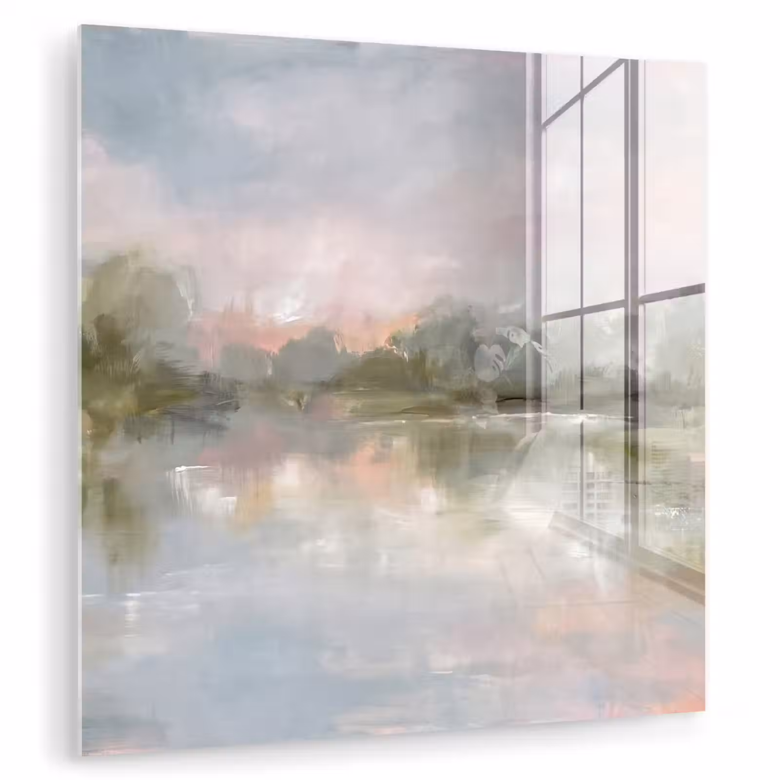 Glasbild - Natur – Landschaft – Abstrakt – Wasser – Grün - Natuur - Landschap - Abstract - Water - Groen plexiglas 5mm klein