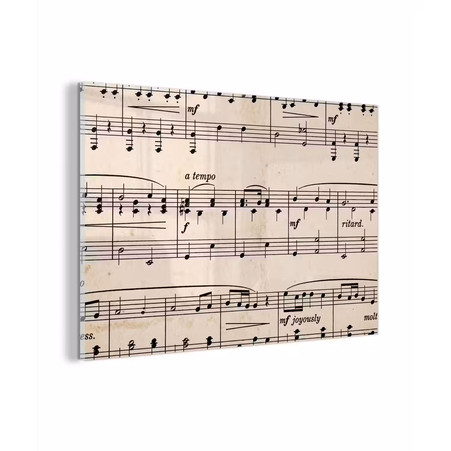 Muzieknotatie - Notenbalken - Kunst - Klassiek - Beige plexiglas 5mm klein -zzzproduct_nieuw