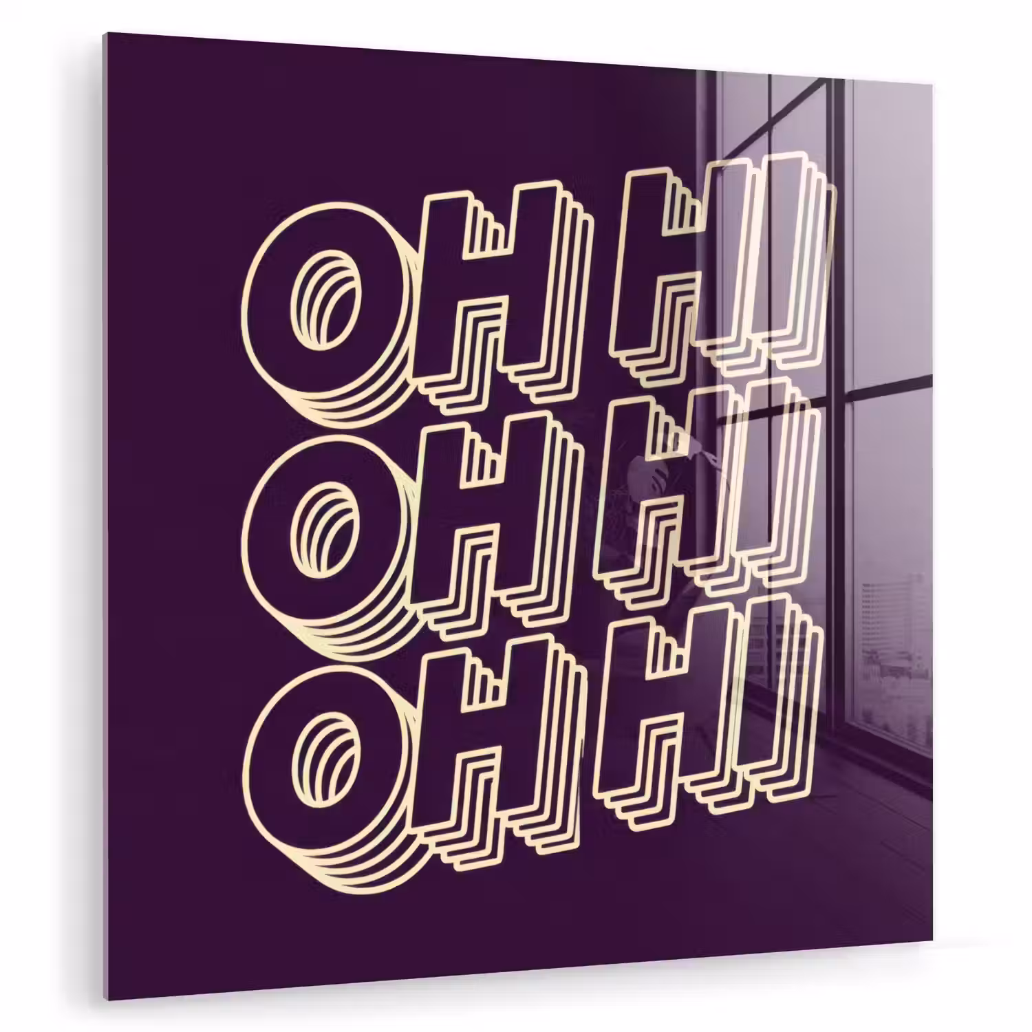 Oh hi - Paars - 3D plexiglas 5mm klein -zzzproduct_nieuw