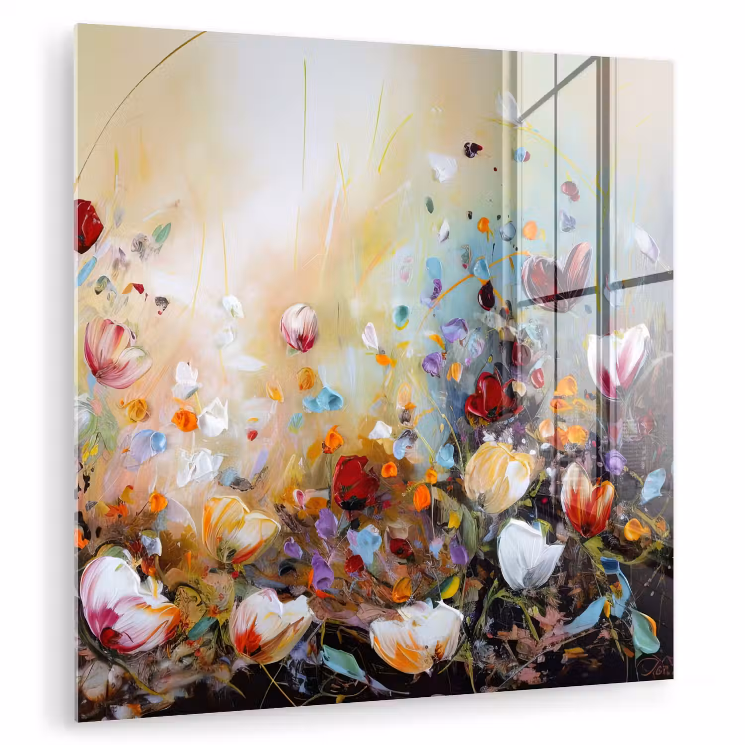 Olieverf - Bloemen - Kleurrijk - Natuur plexiglas 5mm klein -zzzproduct_nieuw