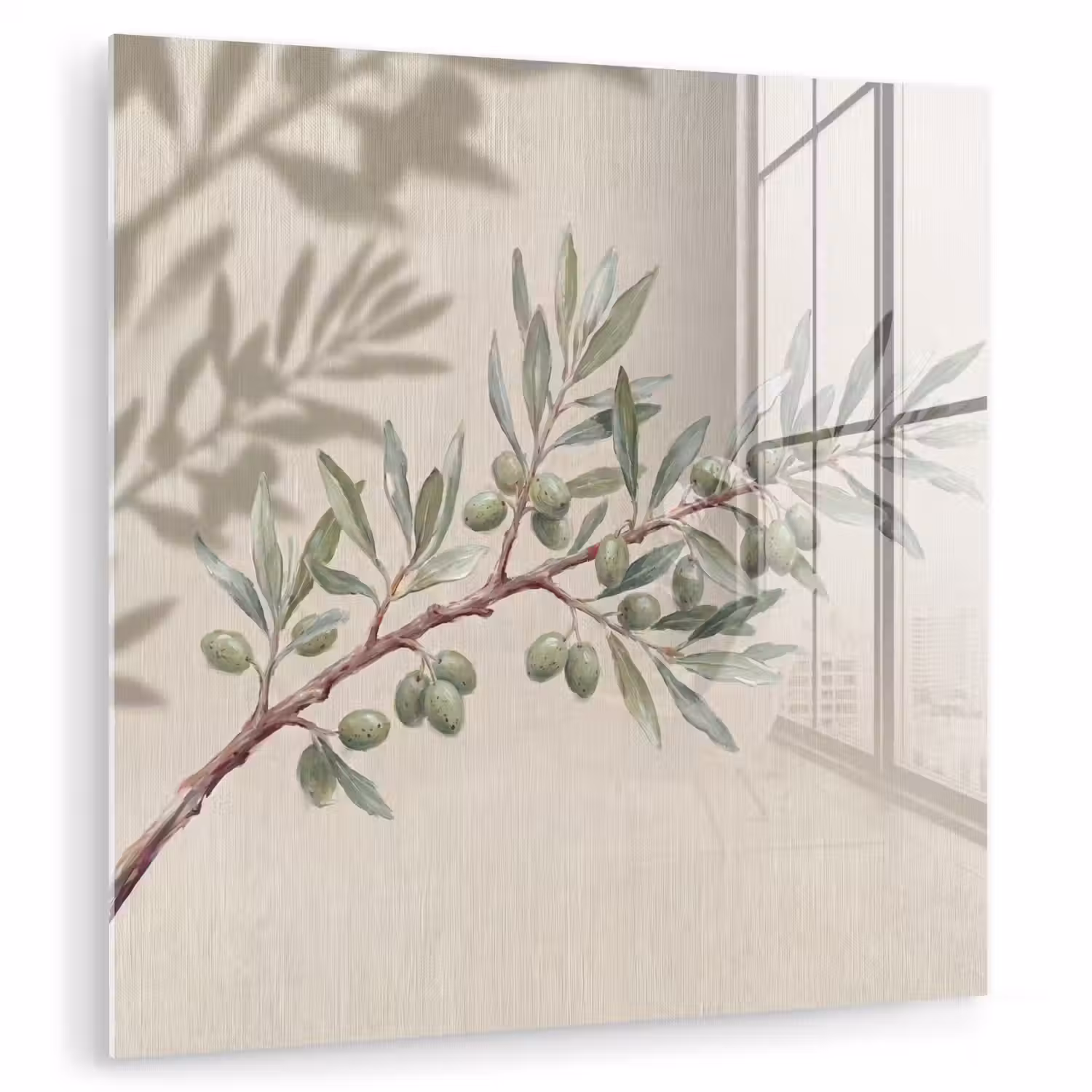 Olijftak - Bladeren - Natuur - Groen - Beige plexiglas 5mm klein -zzzproduct_nieuw