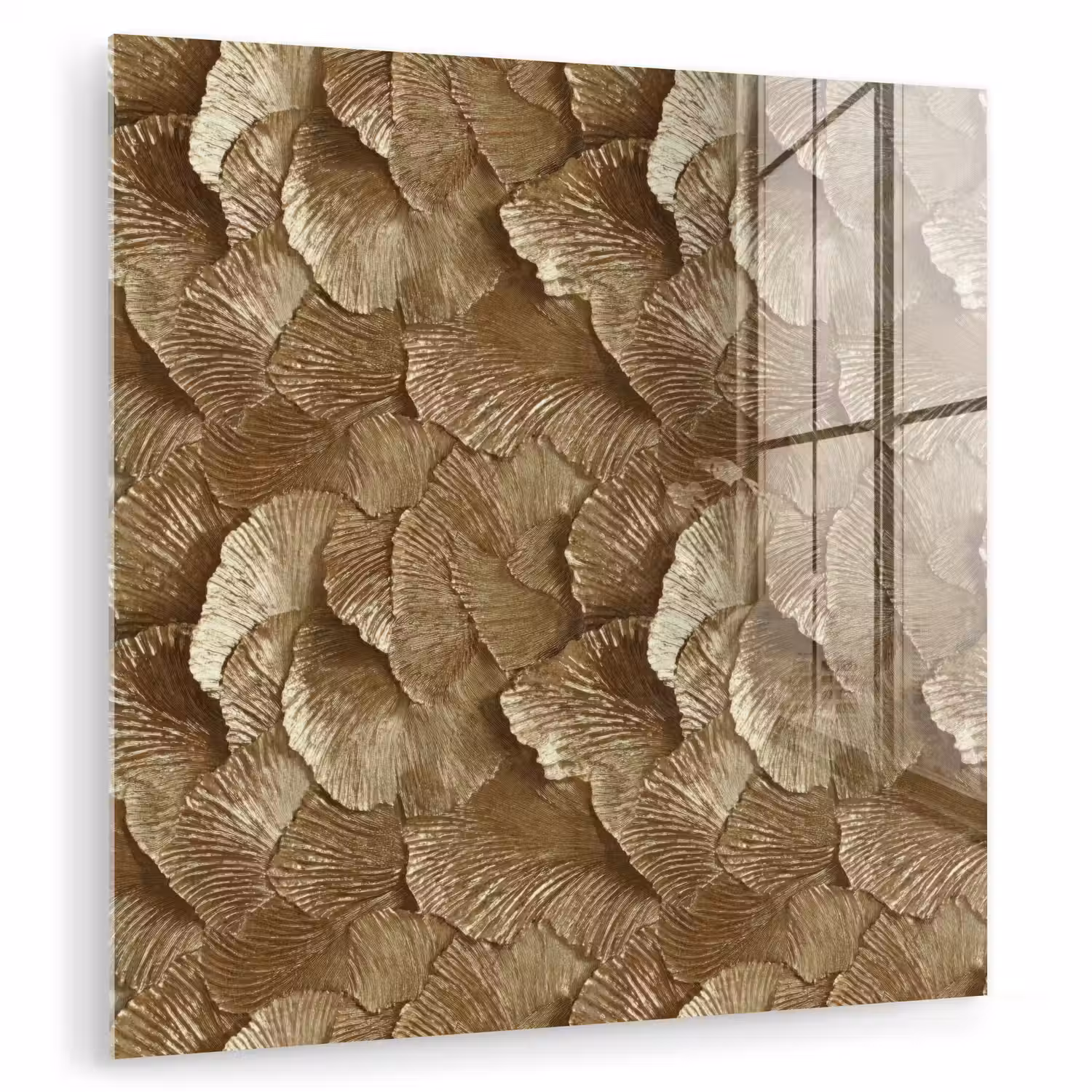 Organisch - Patroon - Bladeren - Goud plexiglas 5mm klein 11 -zzzproduct_nieuw