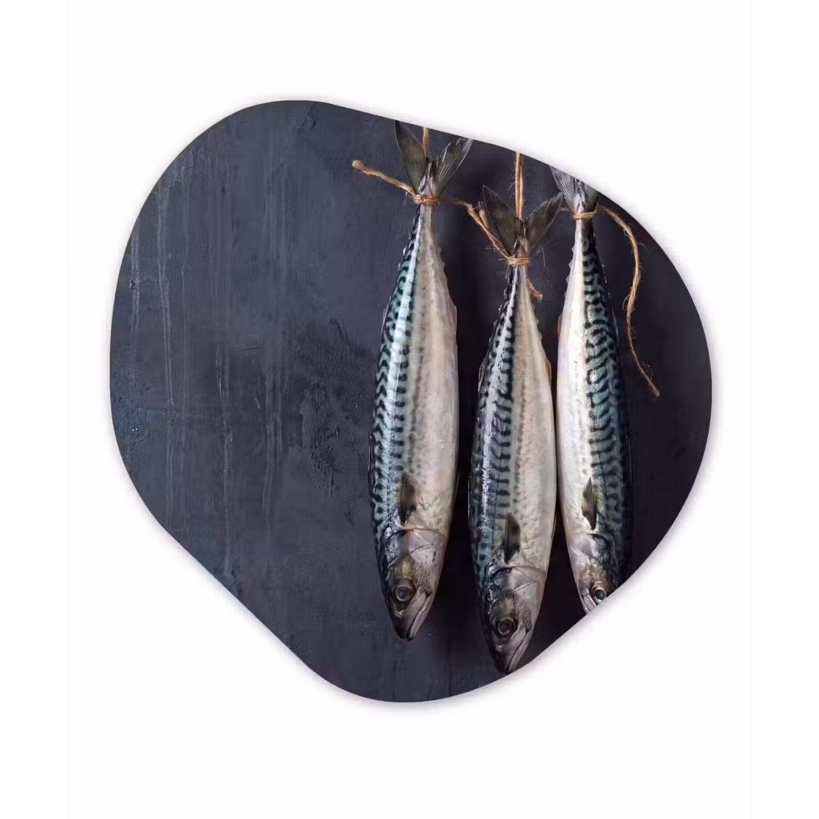 Glasbild Organische Form - Drei Fische – Seil - Drie vissen - Touw Wandcirkel Organisch Plexiglas middel