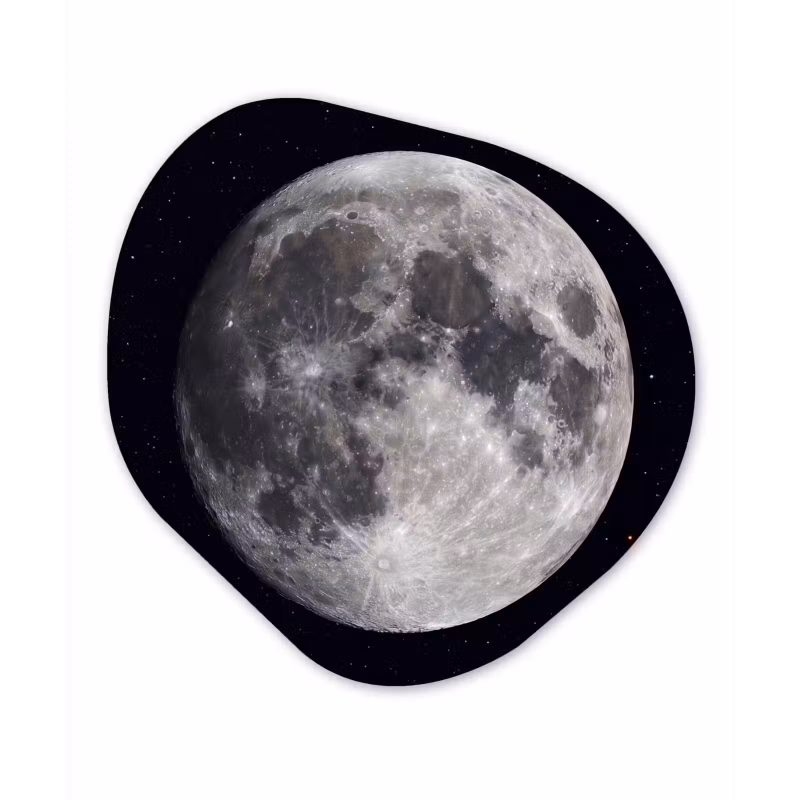 Glasbild Organische Form - Mond – Sterne – Weltraum - Maan - Sterren - Ruimte Wandcirkel Organisch Plexiglas middel