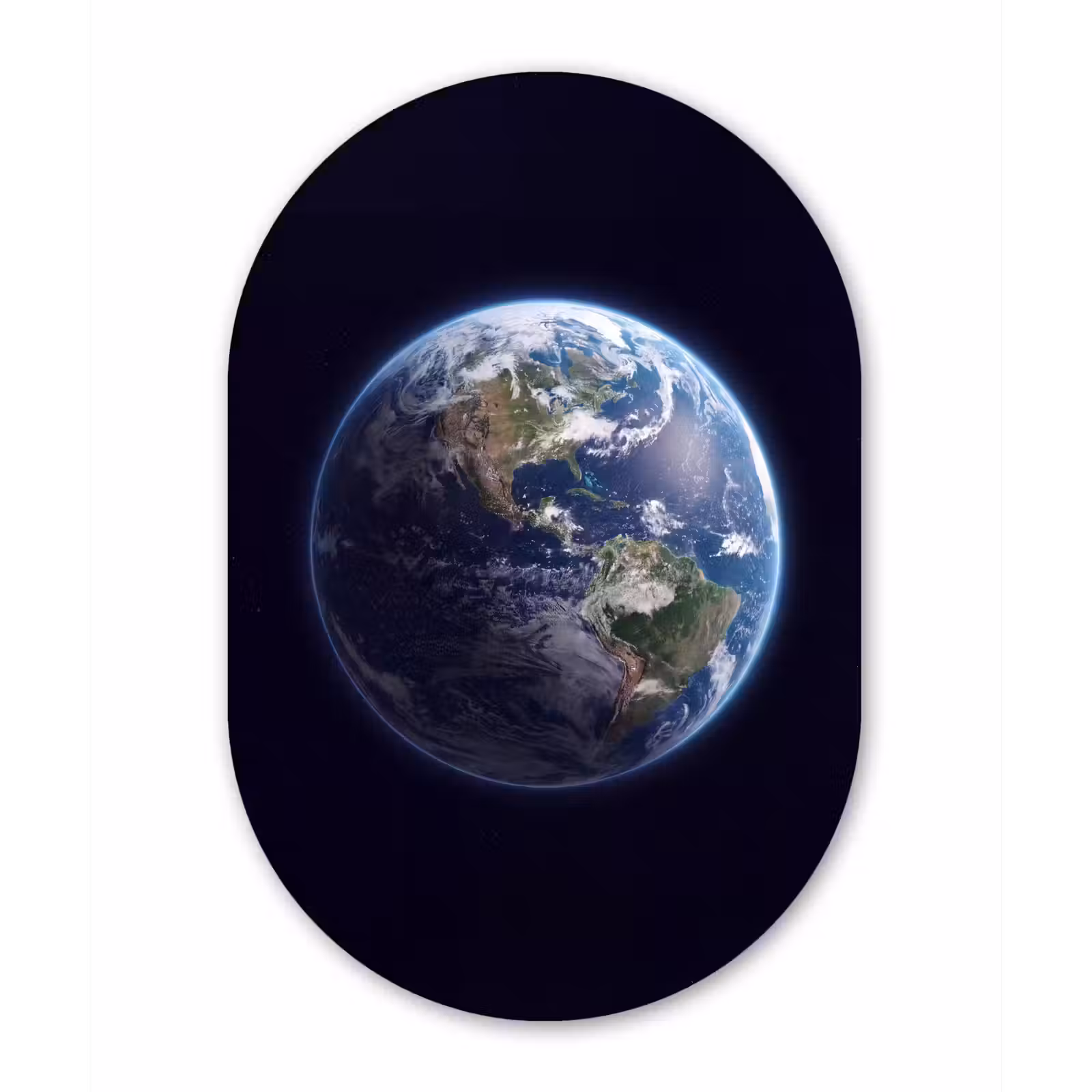 Glasbild Oval - Erde – Weltraum – Kosmos - Aarde - Ruimte - Kosmos Wandcirkel Ovaal Glas middel