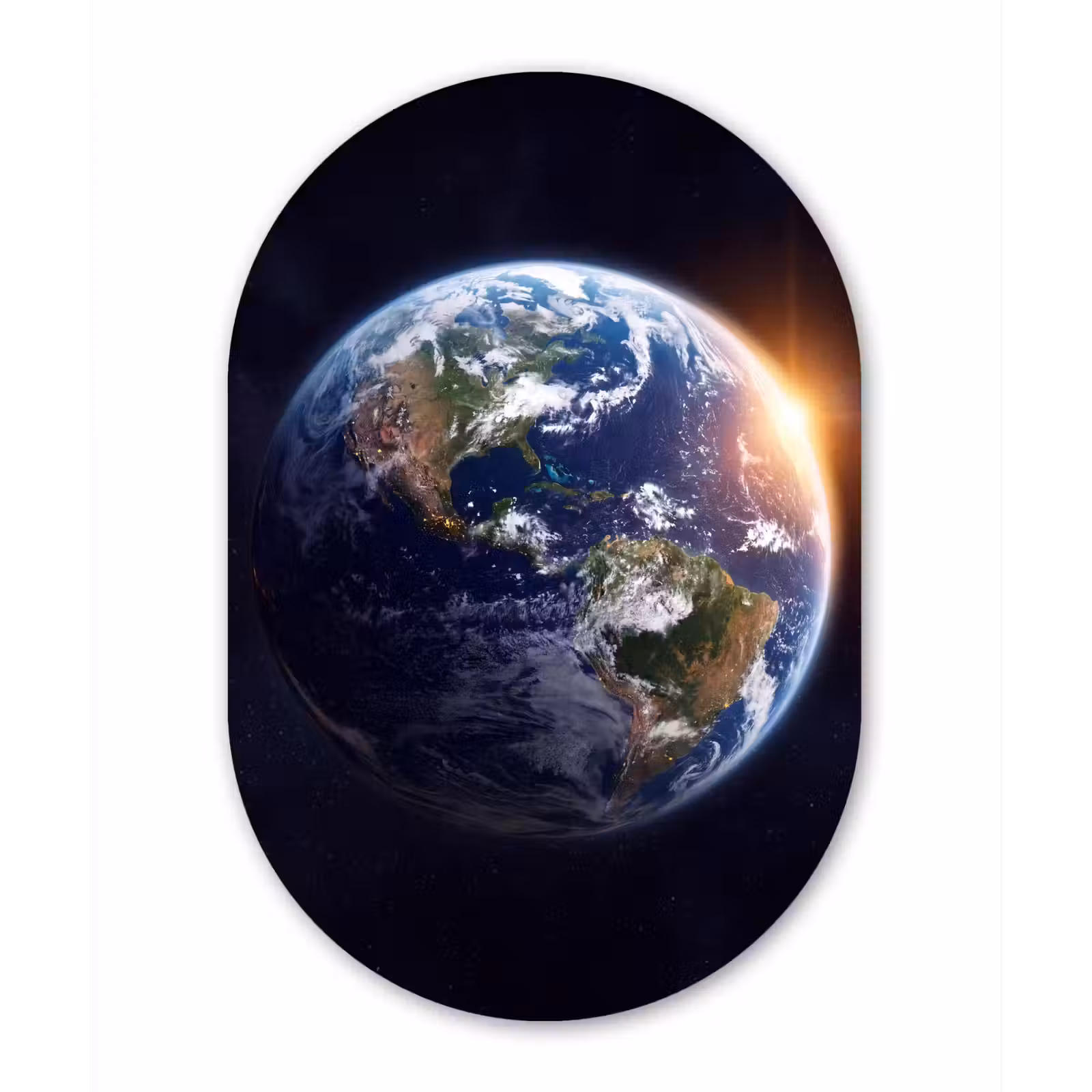 Glasbild Oval - Planet – Weltraum – Kosmos - Planeet - Ruimte - Kosmos Wandcirkel Ovaal Glas middel