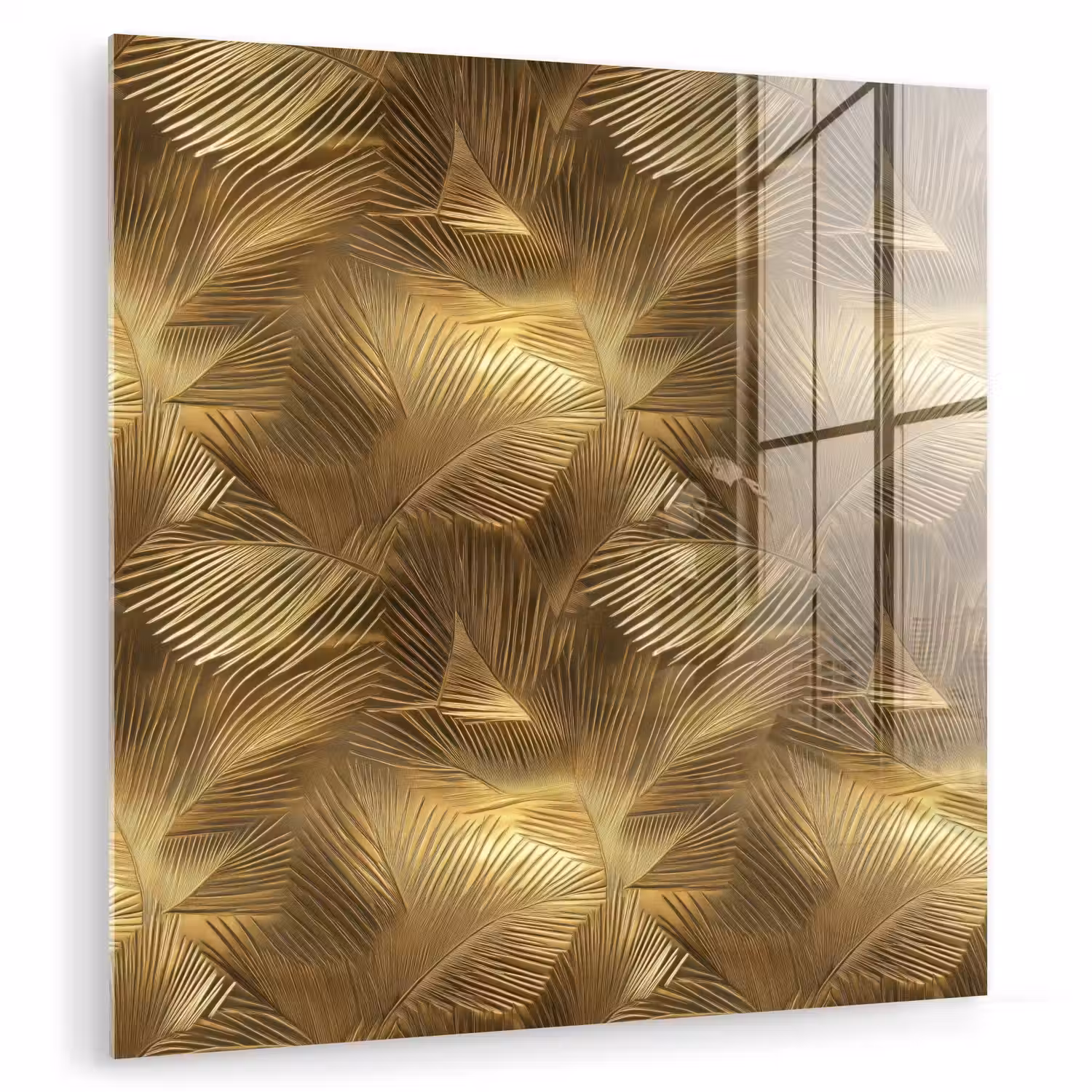 Palm - Waaier - Goud plexiglas 5mm klein 11 -zzzproduct_nieuw