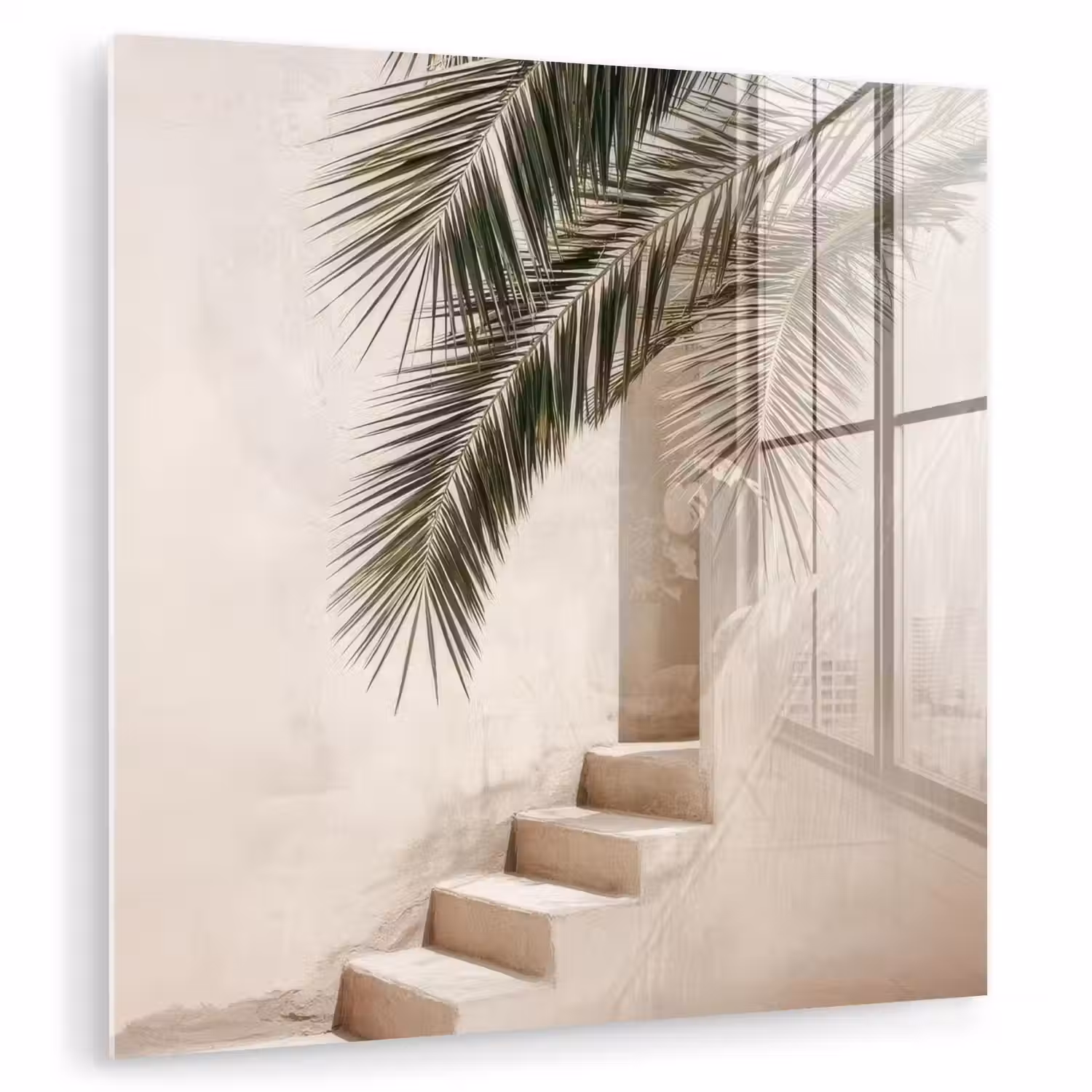 Palmboom - Schaduw - Trap - Beige plexiglas 5mm klein -zzzproduct_nieuw