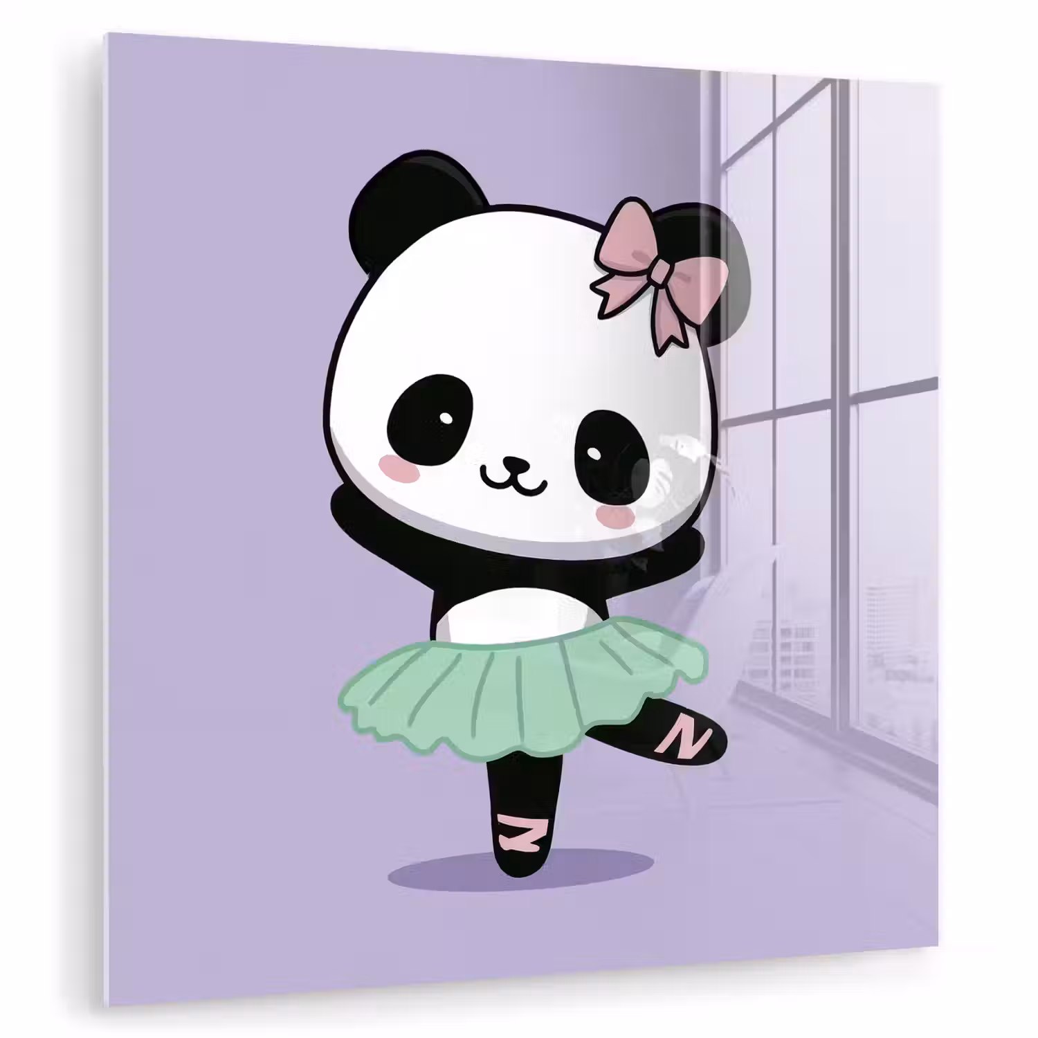 Dansende panda - Paars - Sierlijk - Kawaii plexiglas 5mm klein -zzzproduct_nieuw