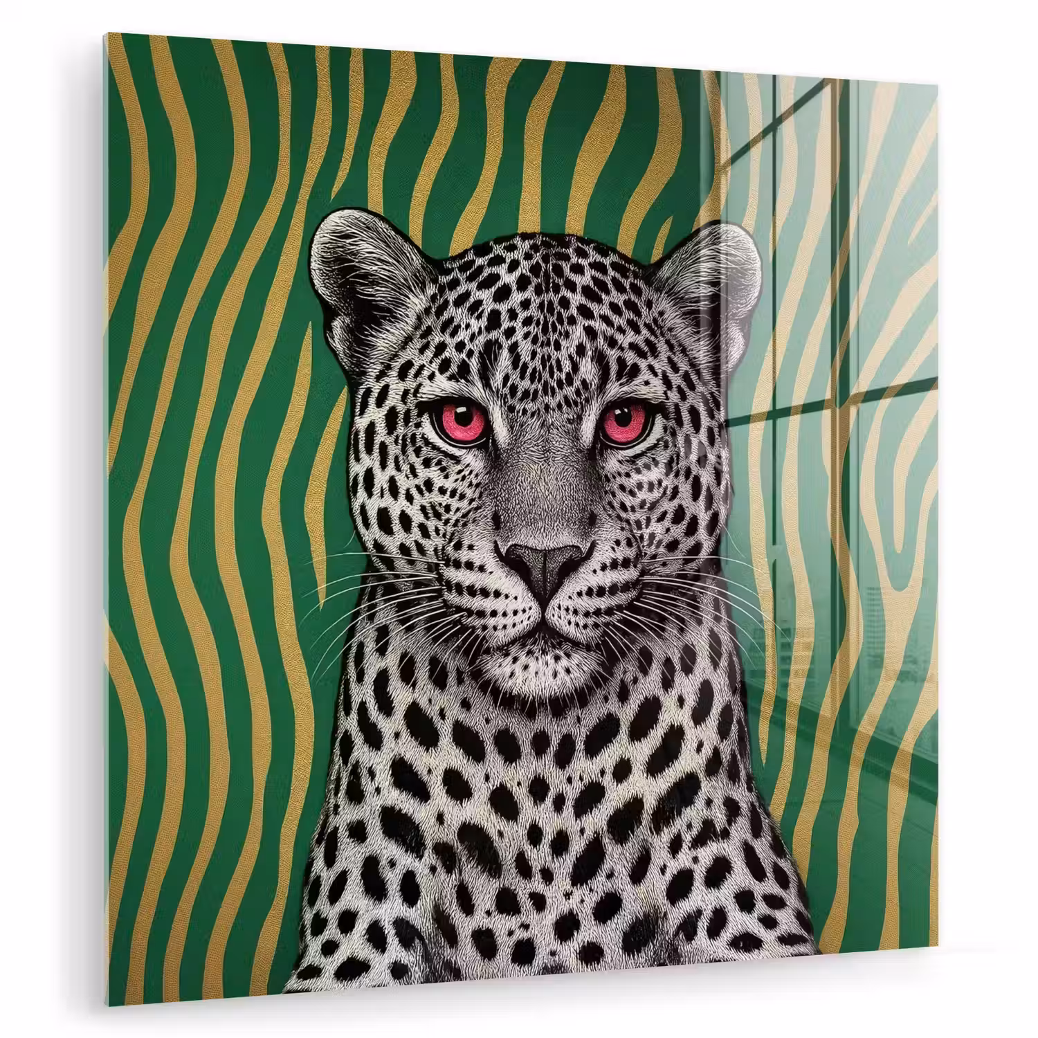 Panter - Zebrapatroon - Groen plexiglas 5mm klein -zzzproduct_nieuw