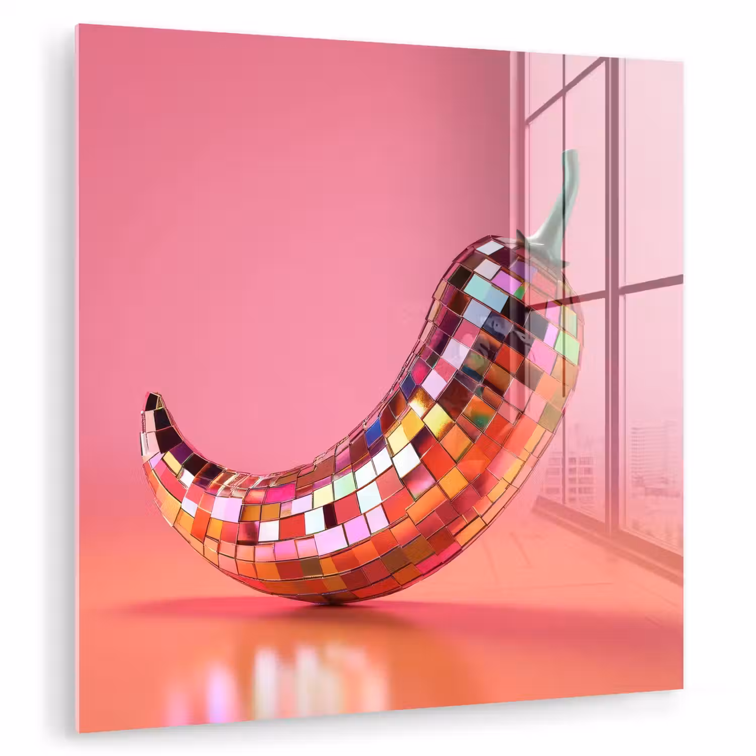 Peper - Disco - Rood - Glitter plexiglas 5mm klein -zzzproduct_nieuw