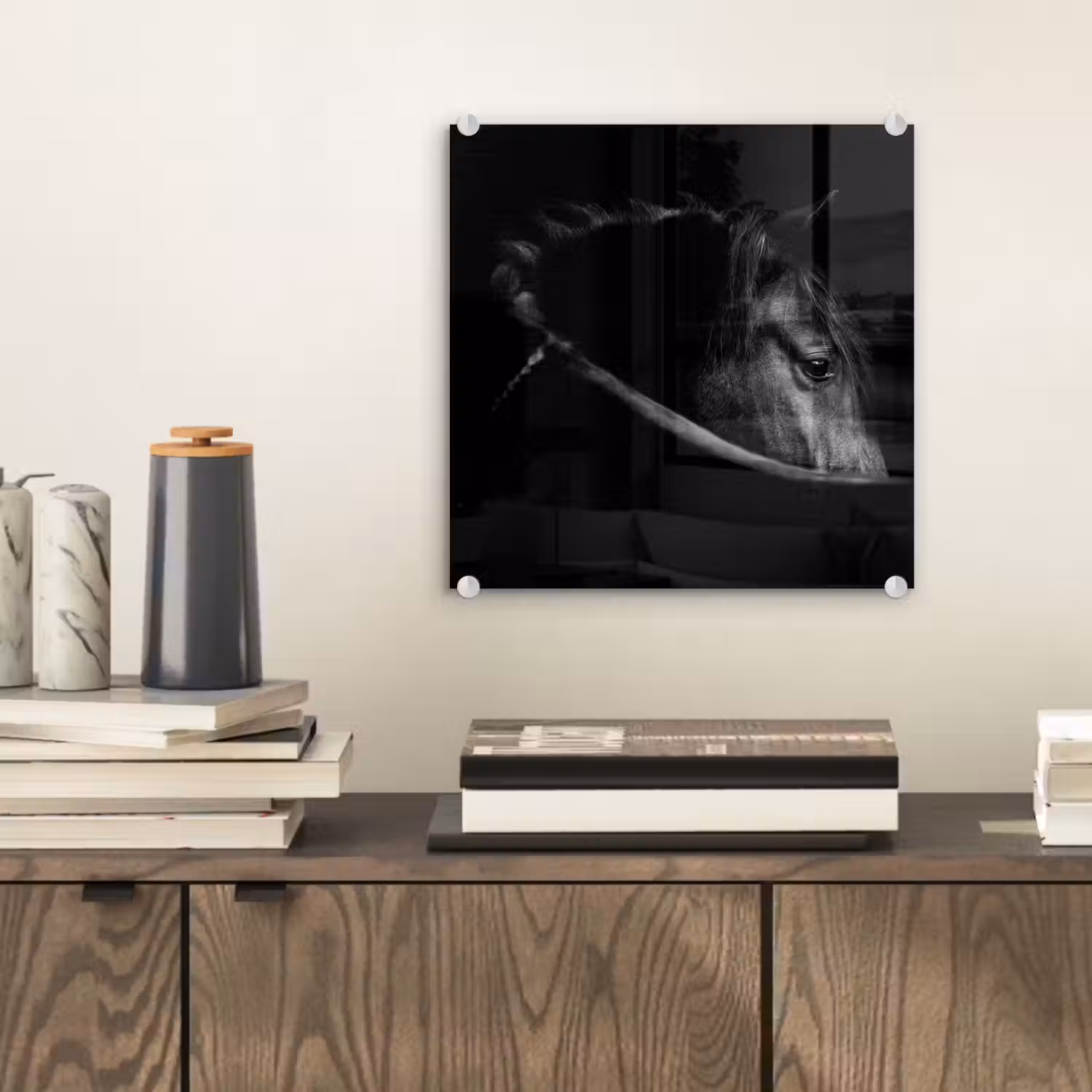 Paarden - Portret - Zwart - Dieren plexiglas 5mm klein -sfeer1