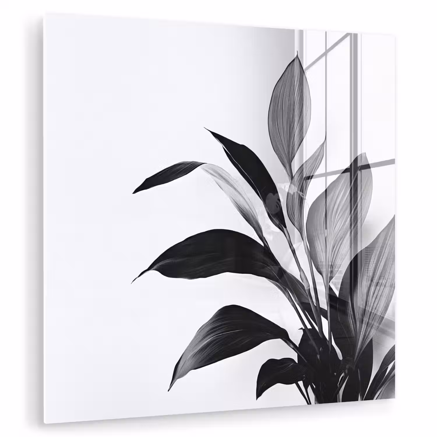 Plant - Bladeren - Minimalistisch - Zwart plexiglas 5mm klein -zzzproduct_nieuw