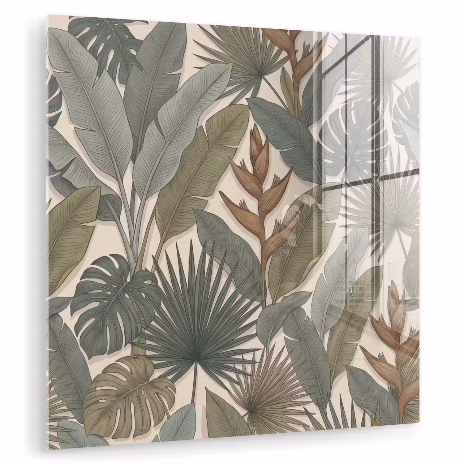Planten - Tropisch - Natuur - Illustratie - Groen plexiglas 5mm klein -zzzproduct_nieuw