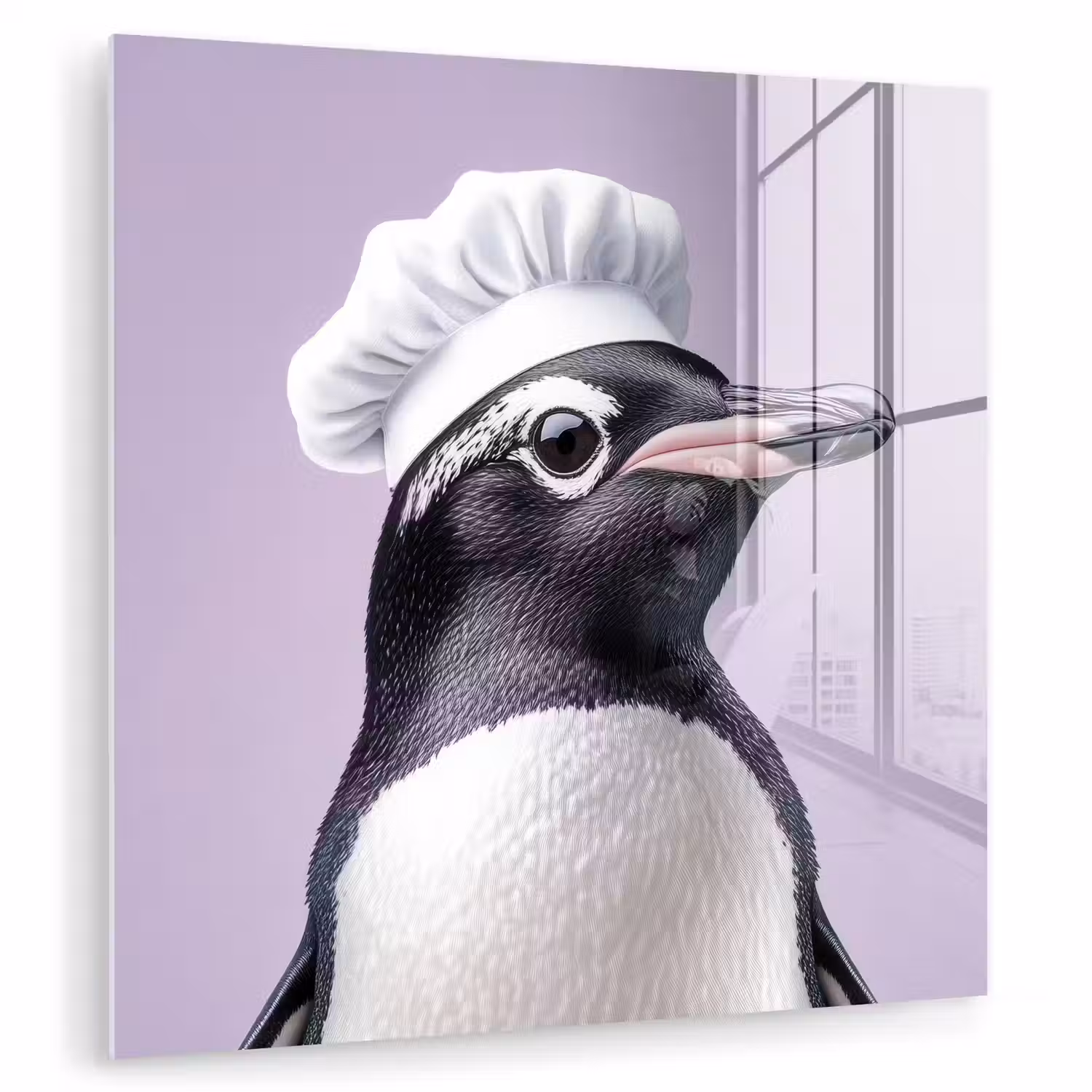 Pinguïn - Koksmuts - Lief - Paars plexiglas 5mm klein -zzzproduct_nieuw