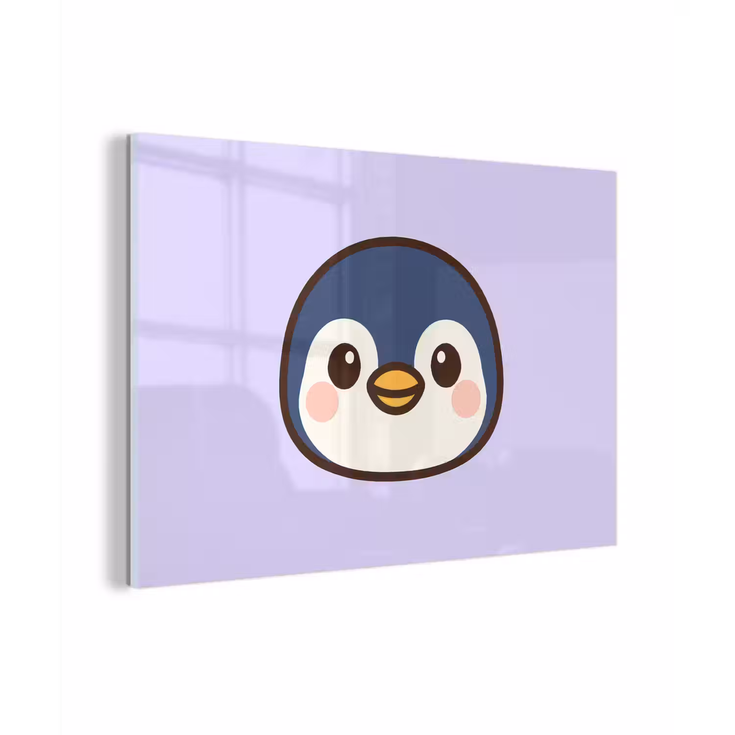 Pinguïn - Paars - Schattig plexiglas 5mm klein -z3d