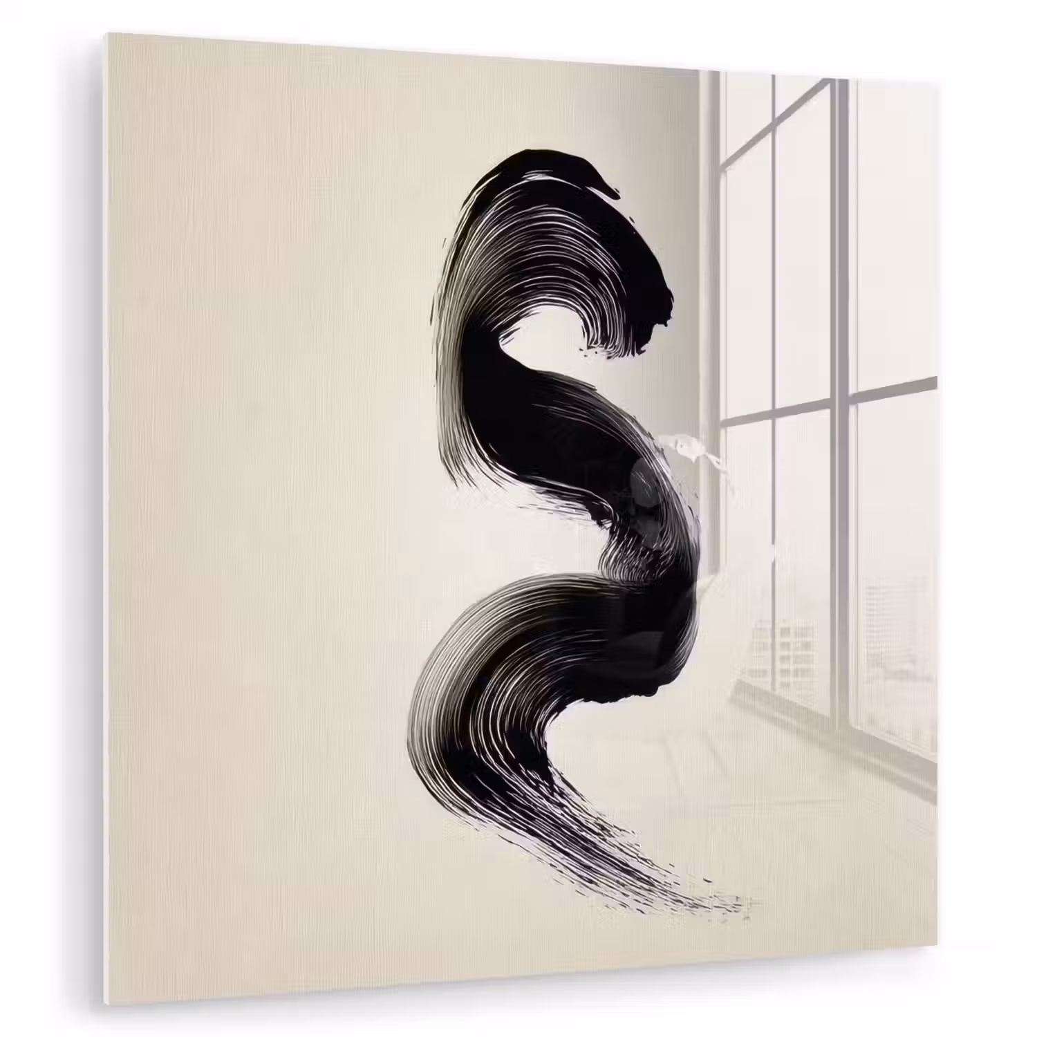 Penseelstreek - Zwart - Minimalistisch plexiglas 5mm klein -zzzproduct_nieuw