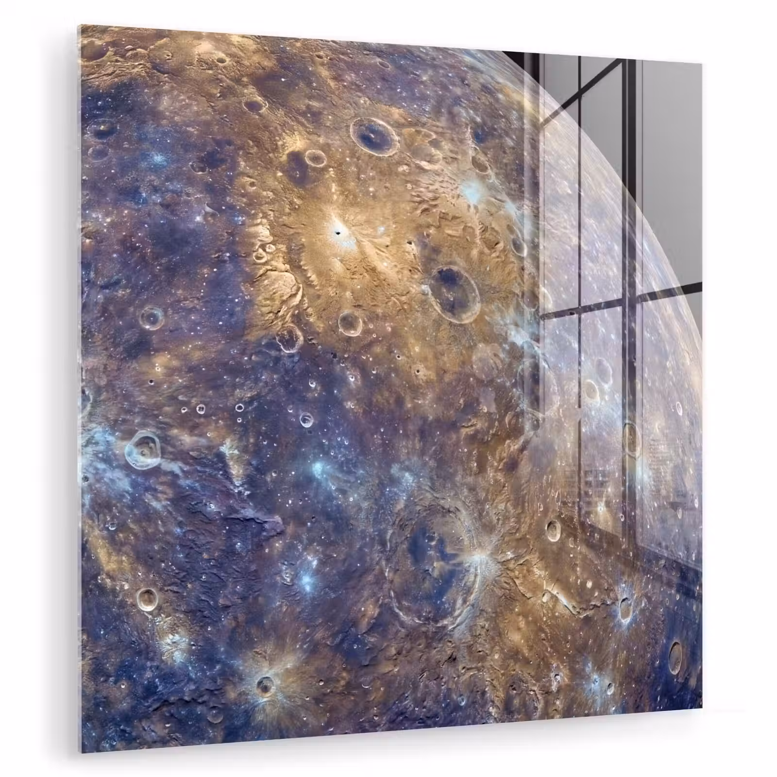Glasbild - Planet – Krater – Weltraum - Planeet - Kraters - Ruimte plexiglas 5mm klein