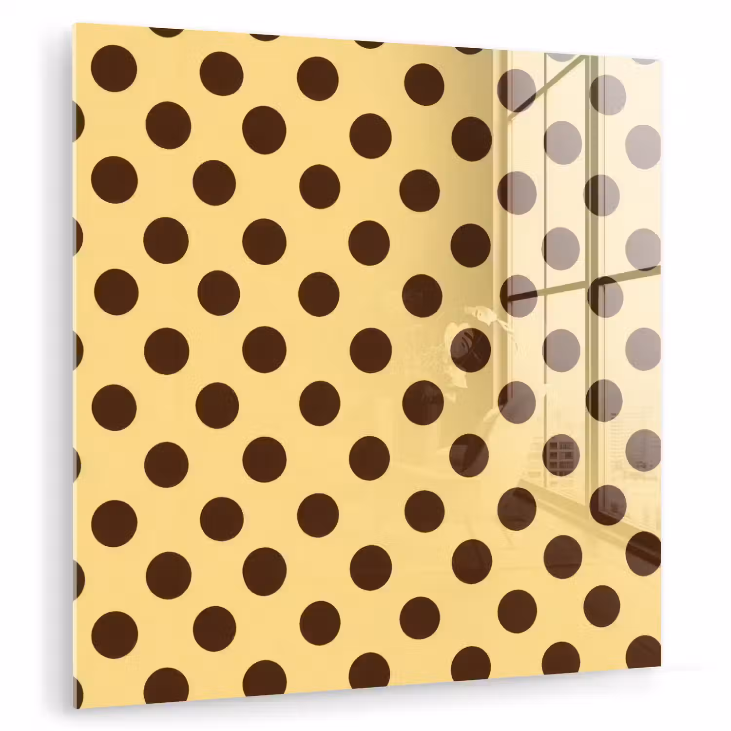 Polka Dot - Stippen - Retro - Geel - Bruin plexiglas 5mm klein 11 -zzzproduct_nieuw