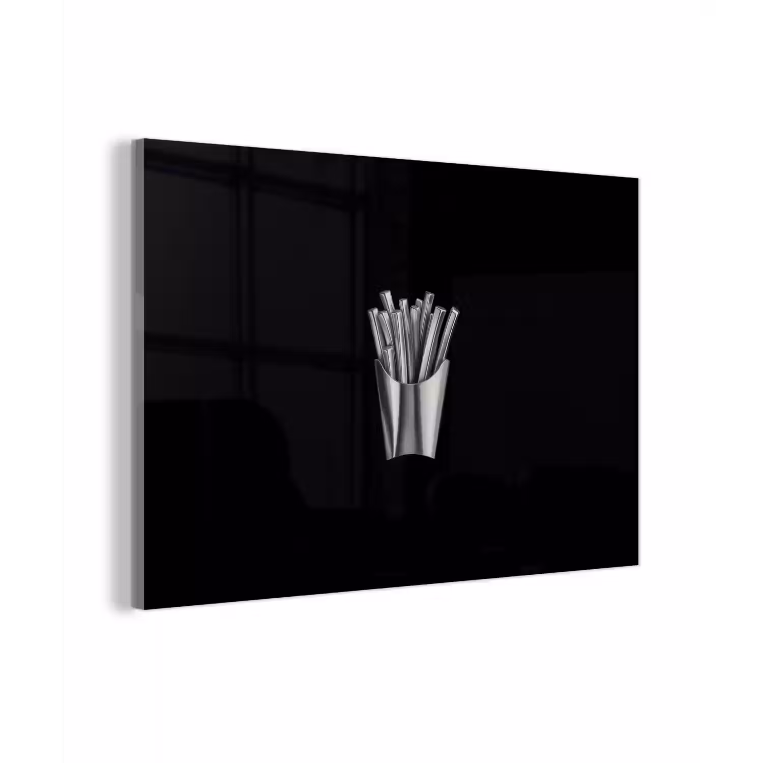 Frietjes - Futuristisch - Zilver plexiglas 5mm klein -zzzproduct_nieuw
