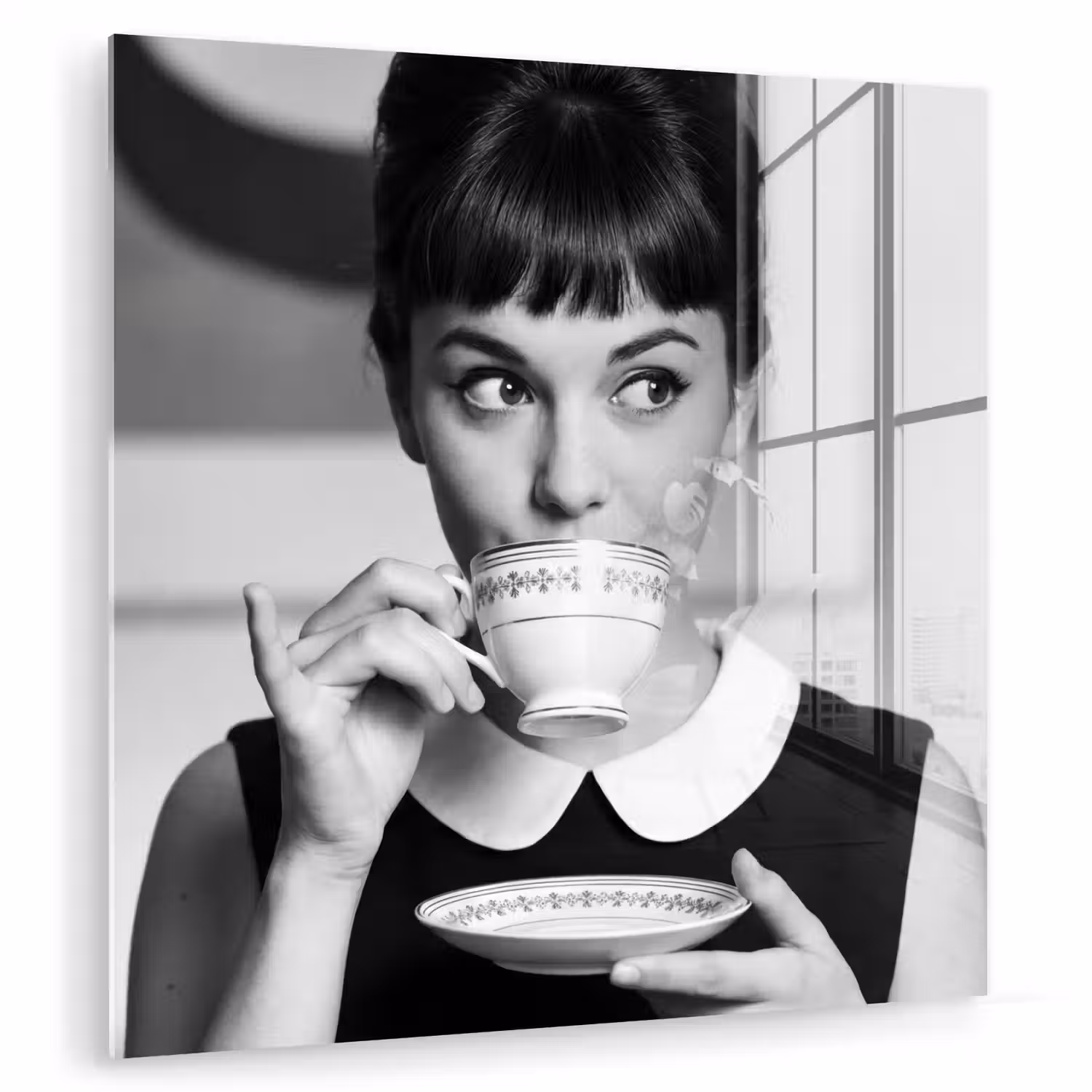 Portret - Thee - Vrouw plexiglas 5mm klein -zzzproduct_nieuw