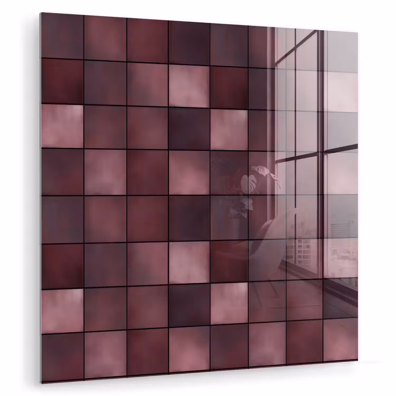 Vierkant - Tegel - Patroon - Paars plexiglas 5mm klein 11 -zzzproduct_nieuw