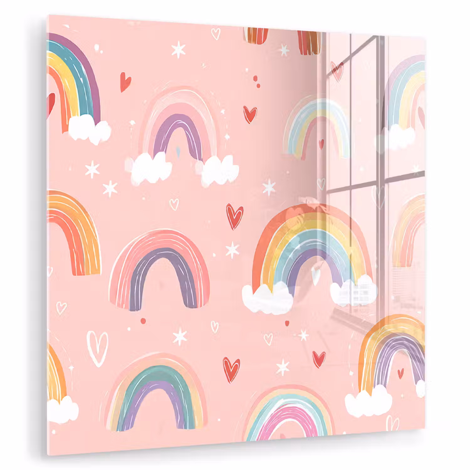 Regenboog - Patroon - Pastel - Handgetekend plexiglas 5mm klein -zzzproduct_nieuw