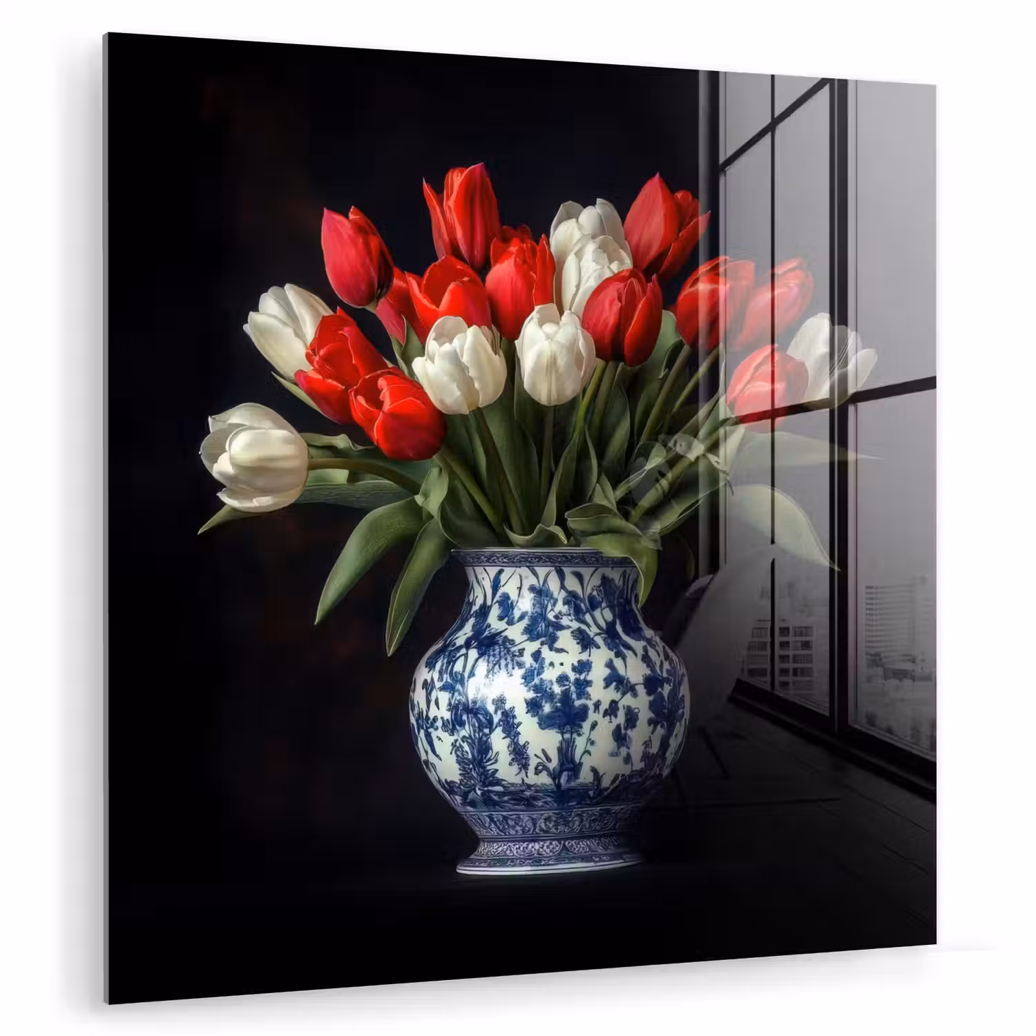 Rode - Bloemen - Tulpen - Vaas plexiglas 5mm klein -zzzproduct_nieuw