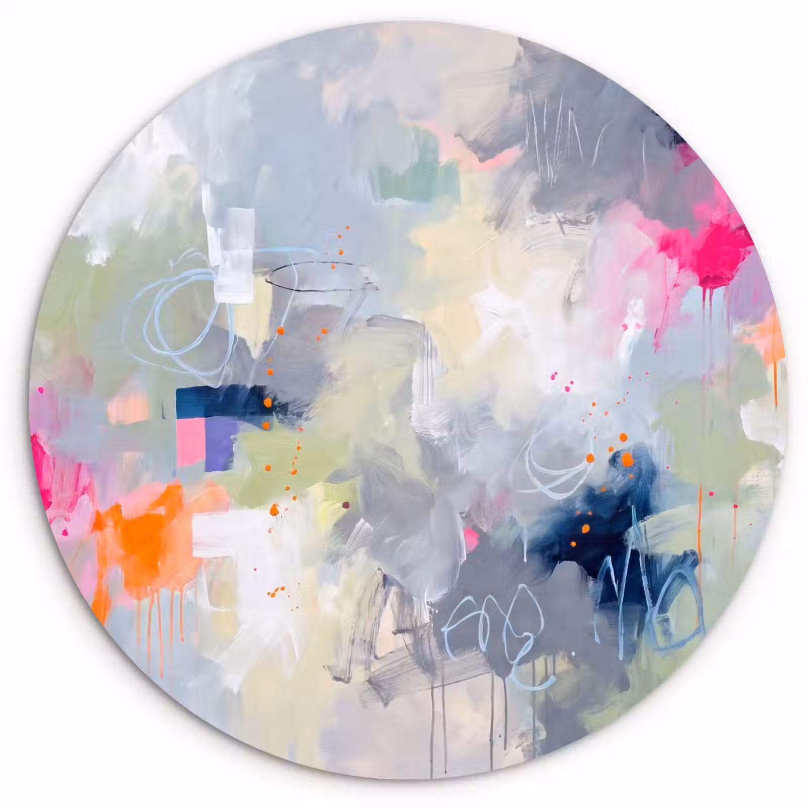 Glasbild Rund - Abstrakt – Farbenfroh – Modern – Kunst - Abstract - Kleurrijk - Modern - Kunst Wandcirkel plexiglas klein