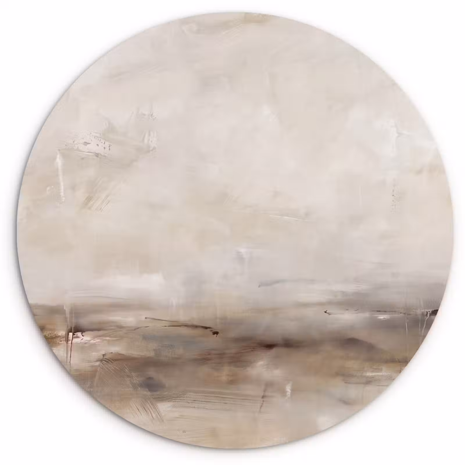 Glasbild Rund - Abstrakt – Landschaft – Modern – Beige – Kunst - Abstrakt - Landschap - Modern - Beige - Kunst Wandcirkel plexiglas klein