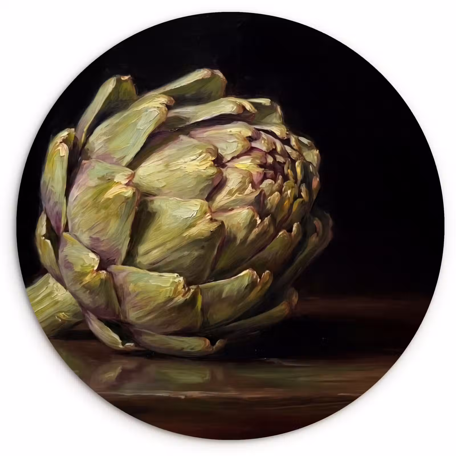 Glasbild Rund - Artischocke – Essen – Klassisch - Artichok - Eten - Klassiek Wandcirkel plexiglas klein