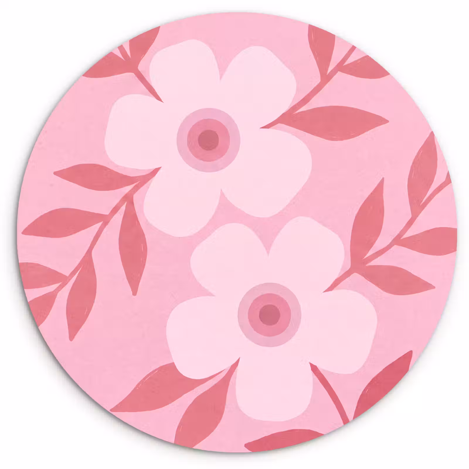 Glasbild Rund - Blumen – Abstrakt – Modern – Rosa – Natur - Bloemen - Abstract - Modern - Roze - Natuur Wandcirkel plexiglas klein