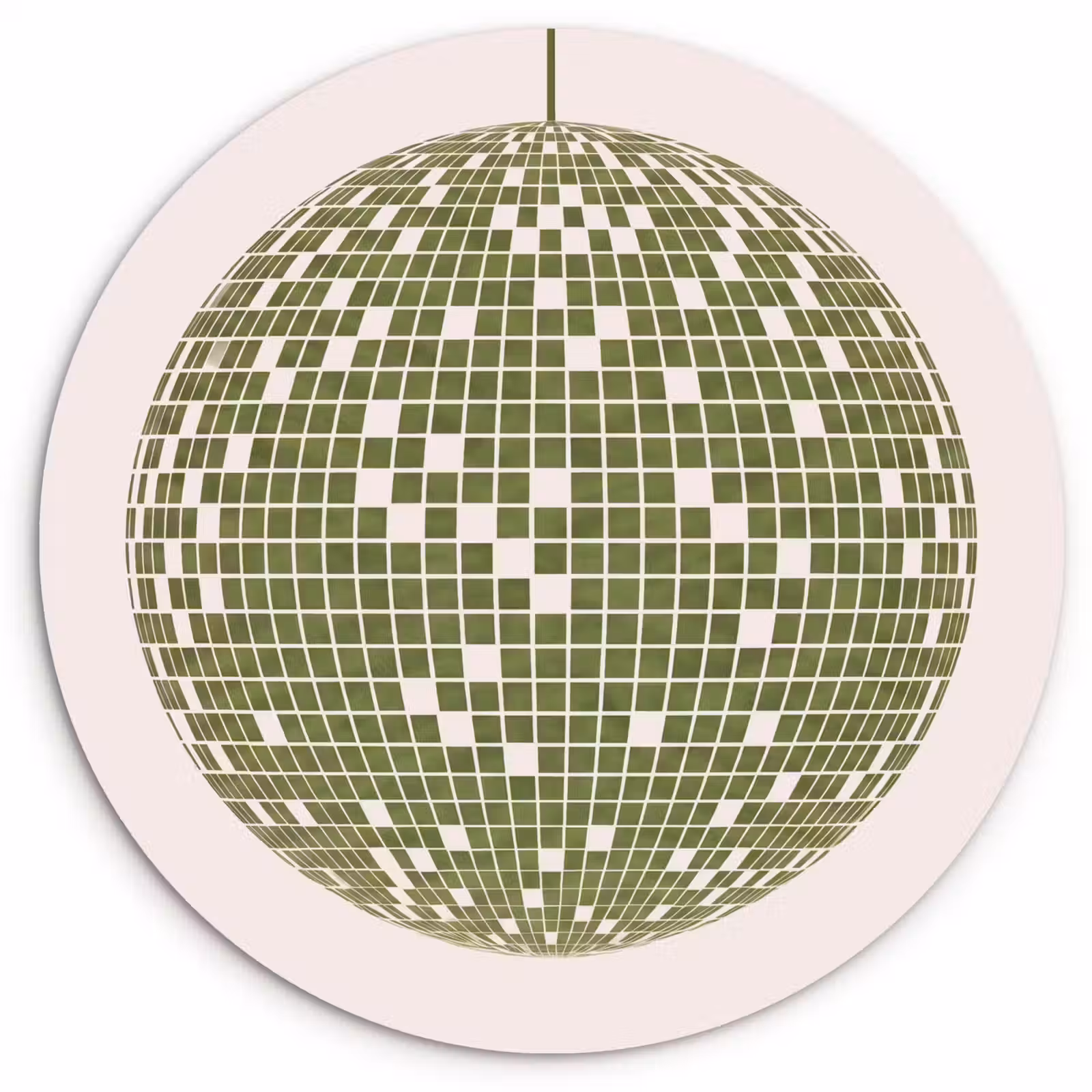 Glasbild Rund - Disco – Ball – Grün – Abstrakt – Modern - Disco - Bal - Groen - Abstract - Modern Wandcirkel plexiglas klein
