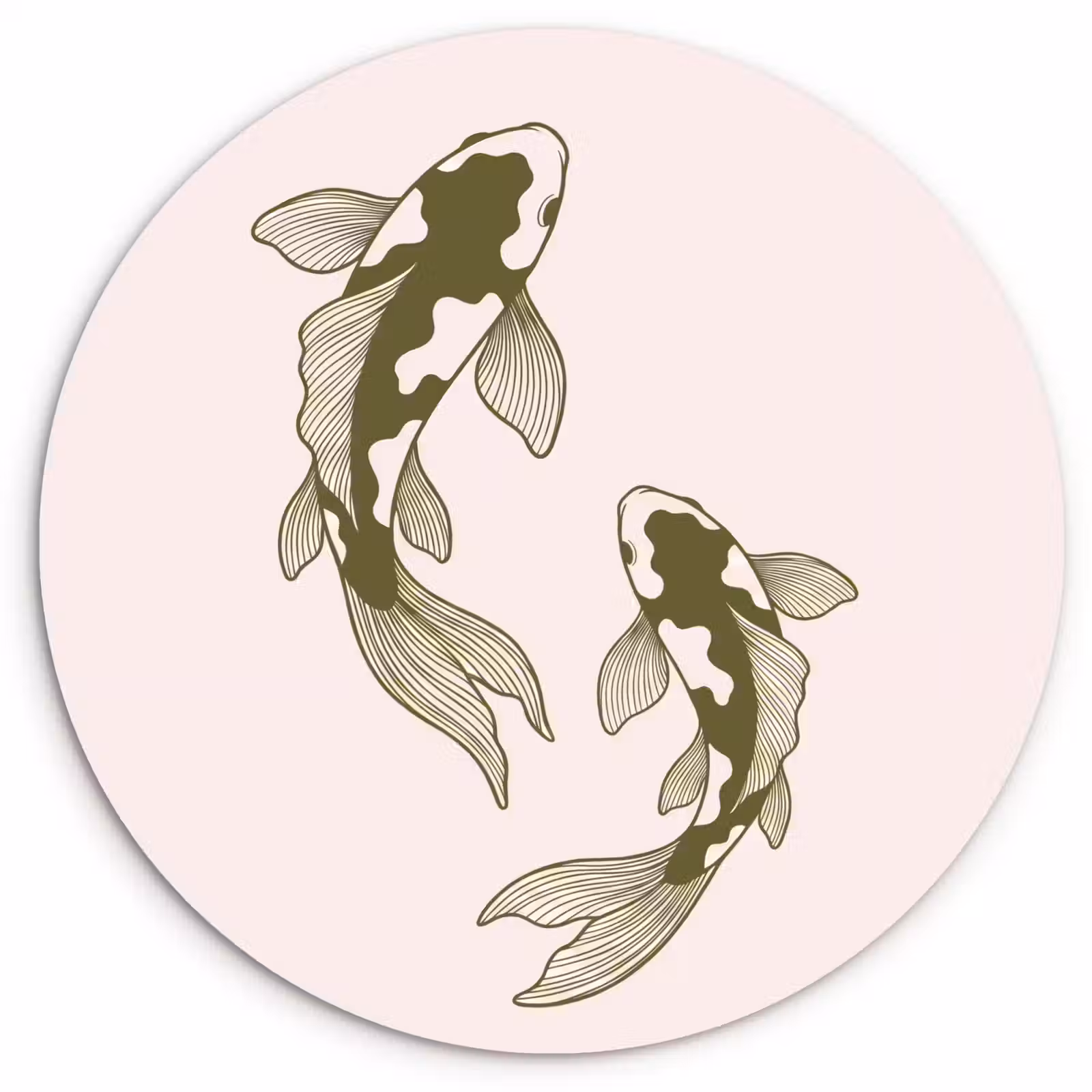 Glasbild Rund - Fisch – Schwimmend – Grün – Abstrakt – Tiere - Vis - Zwemmend - Groen - Abstract - Dieren Wandcirkel plexiglas klein