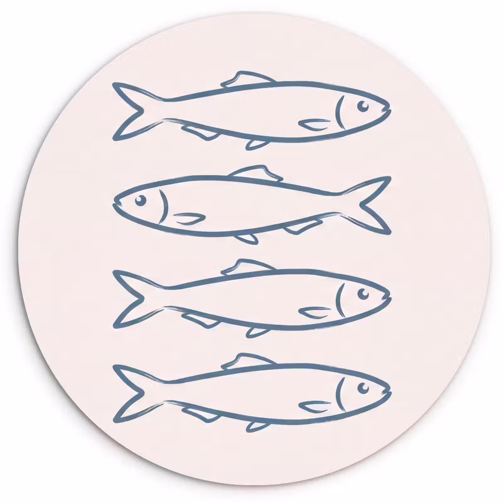 Glasbild Rund - Fisch – Vier – Tiere – Abstrakt – Blau - Vis - Vier - Dieren - Abstract - Blauw Wandcirkel plexiglas klein