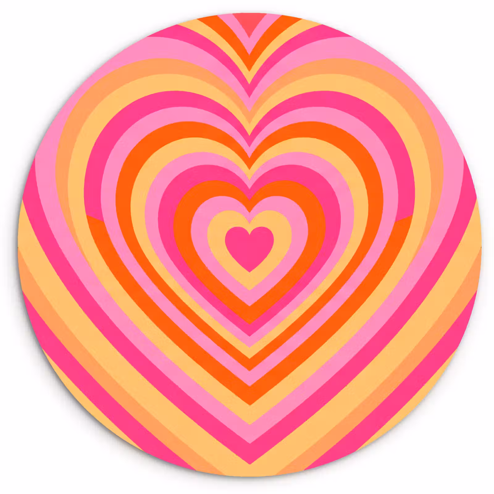 Glasbild Rund - Herz – Konzentrisch – Abstrakt – Liebe – Bunt - Hart - Concentrisch - Abstract - Liefde - Kleurrijk Wandcirkel plexiglas klein