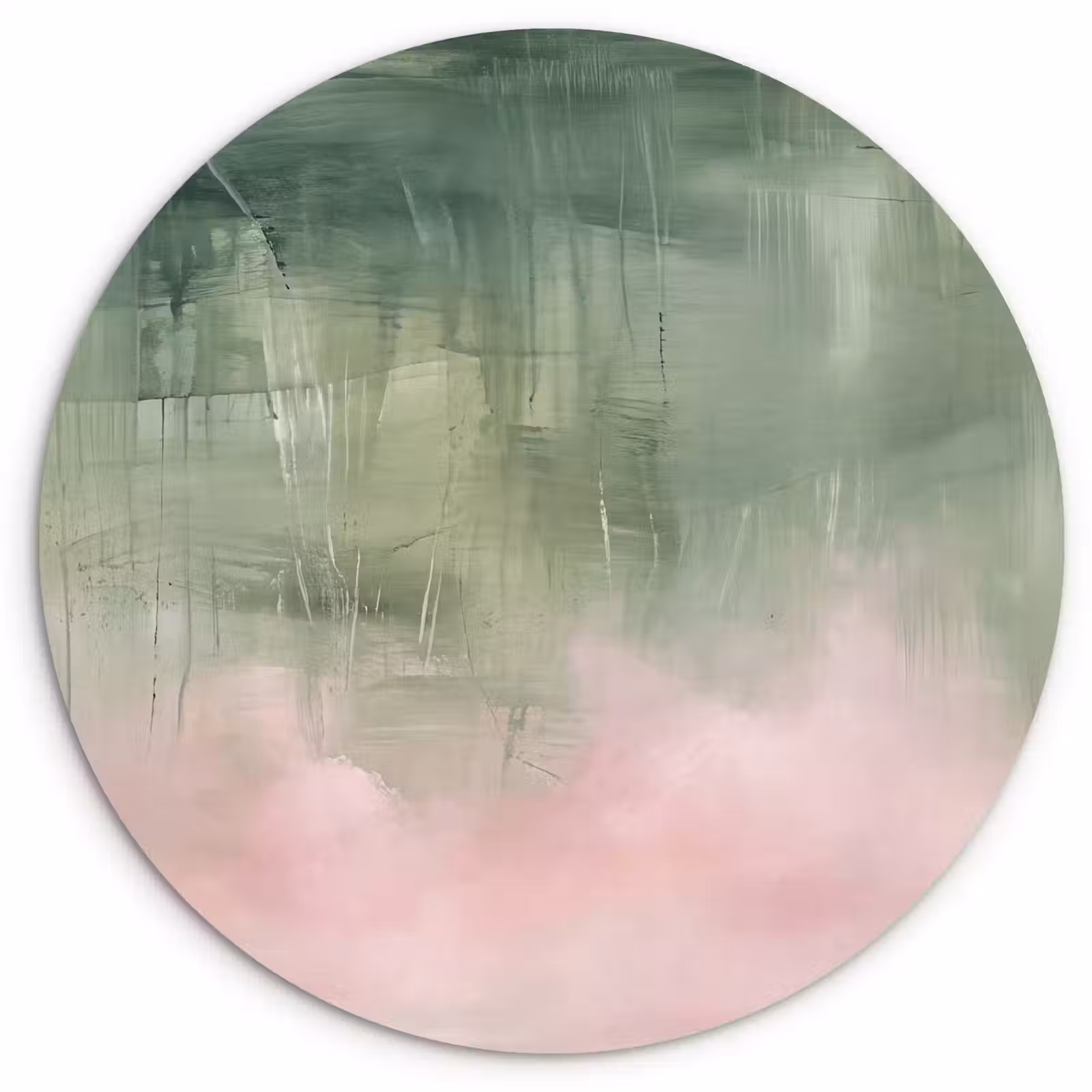 Glasbild Rund - Kunst – Abstrakt – Modern – Grün – Rosa - Kunst - Abstract - Modern - Groen - Roze Wandcirkel plexiglas klein