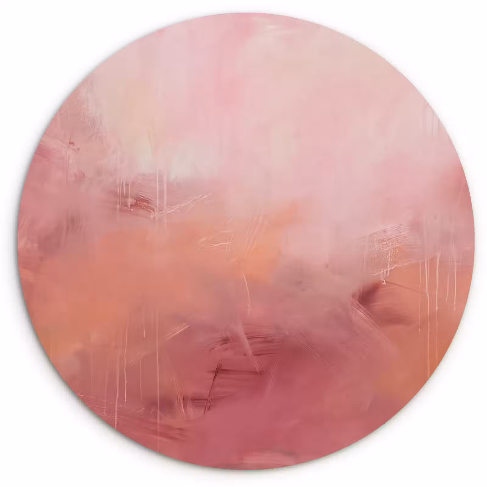 Glasbild Rund - Kunst – Fließend – Pastell – Abstrakt - Kunst - Vloeiend - Pastel - Abstract Wandcirkel plexiglas klein