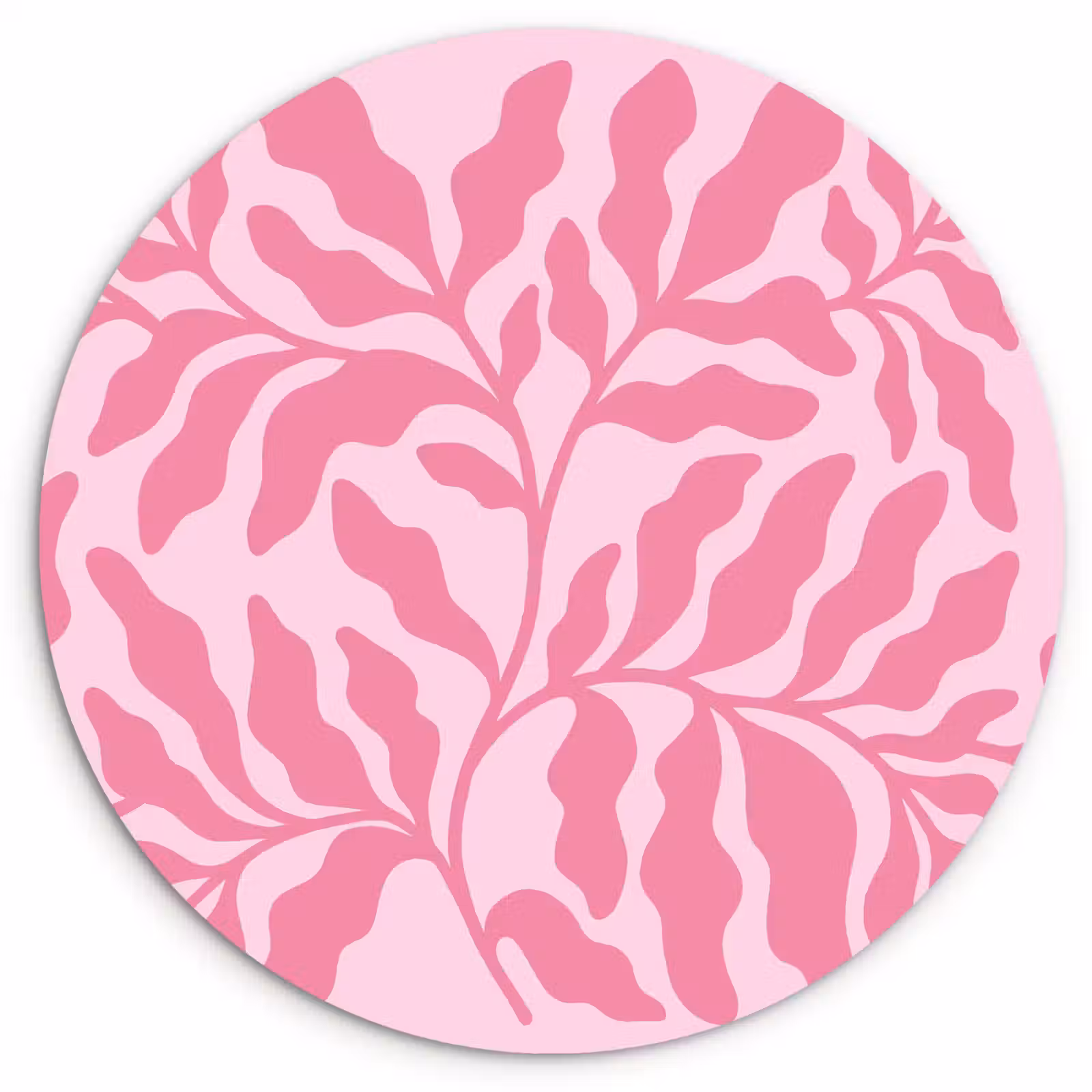 Glasbild Rund - Pflanzen – Organisch – Abstrakt – Modern – Rosa - Planten - Organisch - Abstract - Modern - Roze Wandcirkel plexiglas klein
