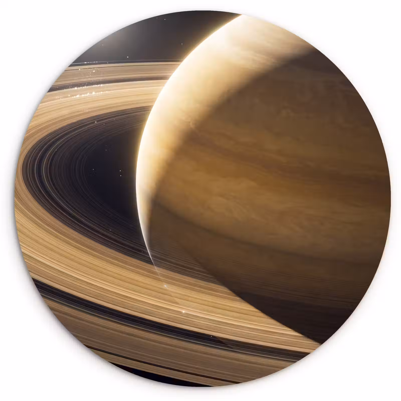 Glasbild Rund - Planet – Ringe – Weltraum - Planeet - Ringen - Ruimte Wandcirkel plexiglas klein