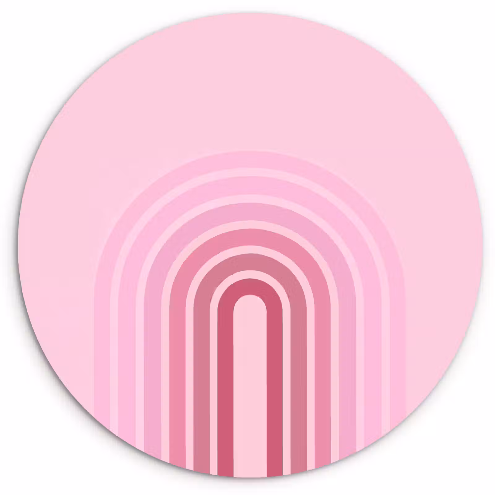 Glasbild Rund - Regenbogen – Rosa – Abstrakt – Modern – Minimalistisch - Regenboog - Roze - Abstract - Modern - Minimalistisch Wandcirkel plexiglas klein