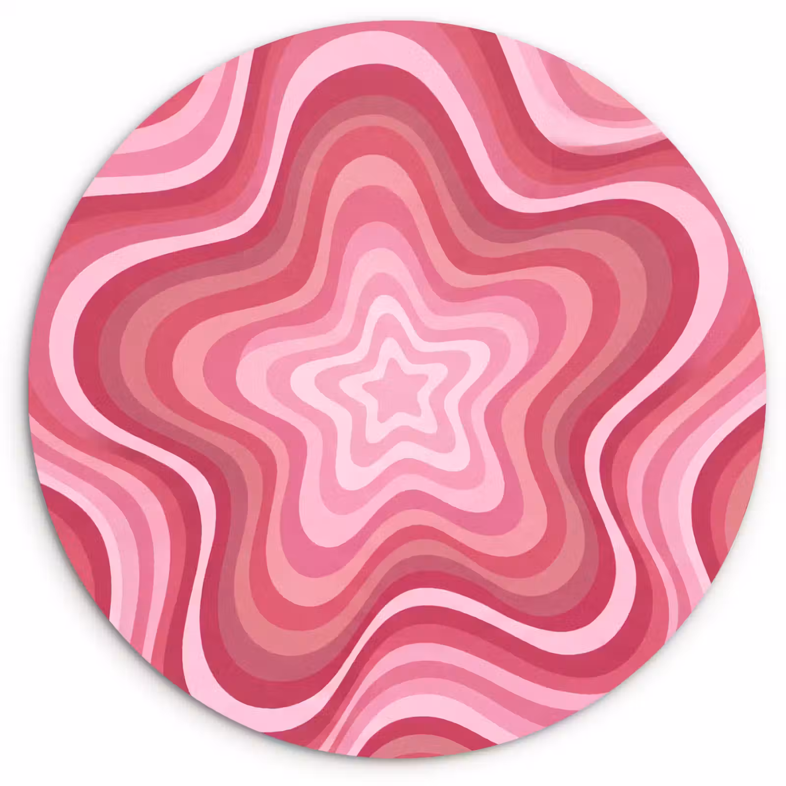 Glasbild Rund - Stern – Wellenförmig – Abstrakt – Rosa - Ster - Golvend - Abstract - Roze Wandcirkel plexiglas klein