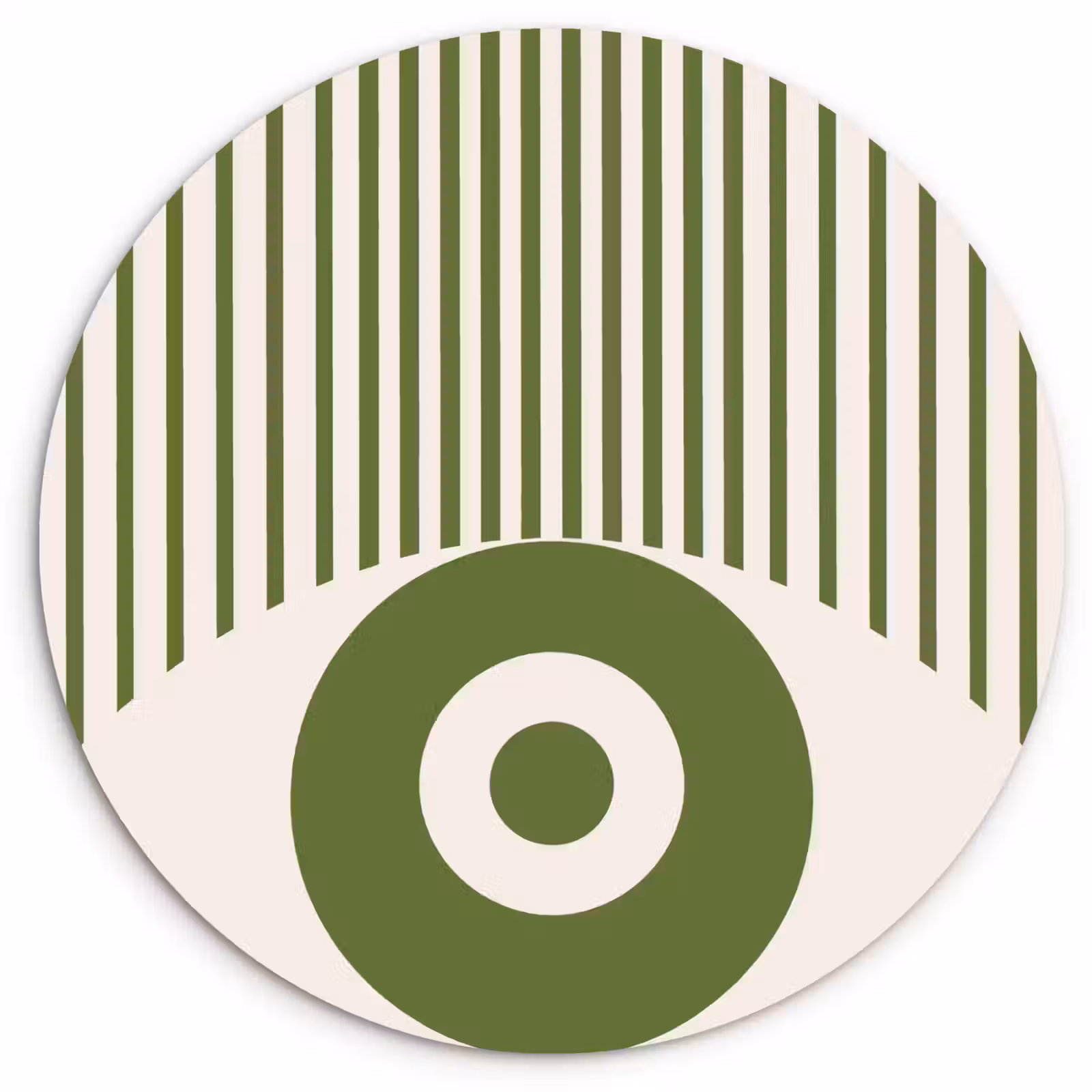 Glasbild Rund - Zusammenfassung – Auge – Streifen – Modern – Grün - Abstract - Oog - Strepen - Modern - Groen Wandcirkel plexiglas klein