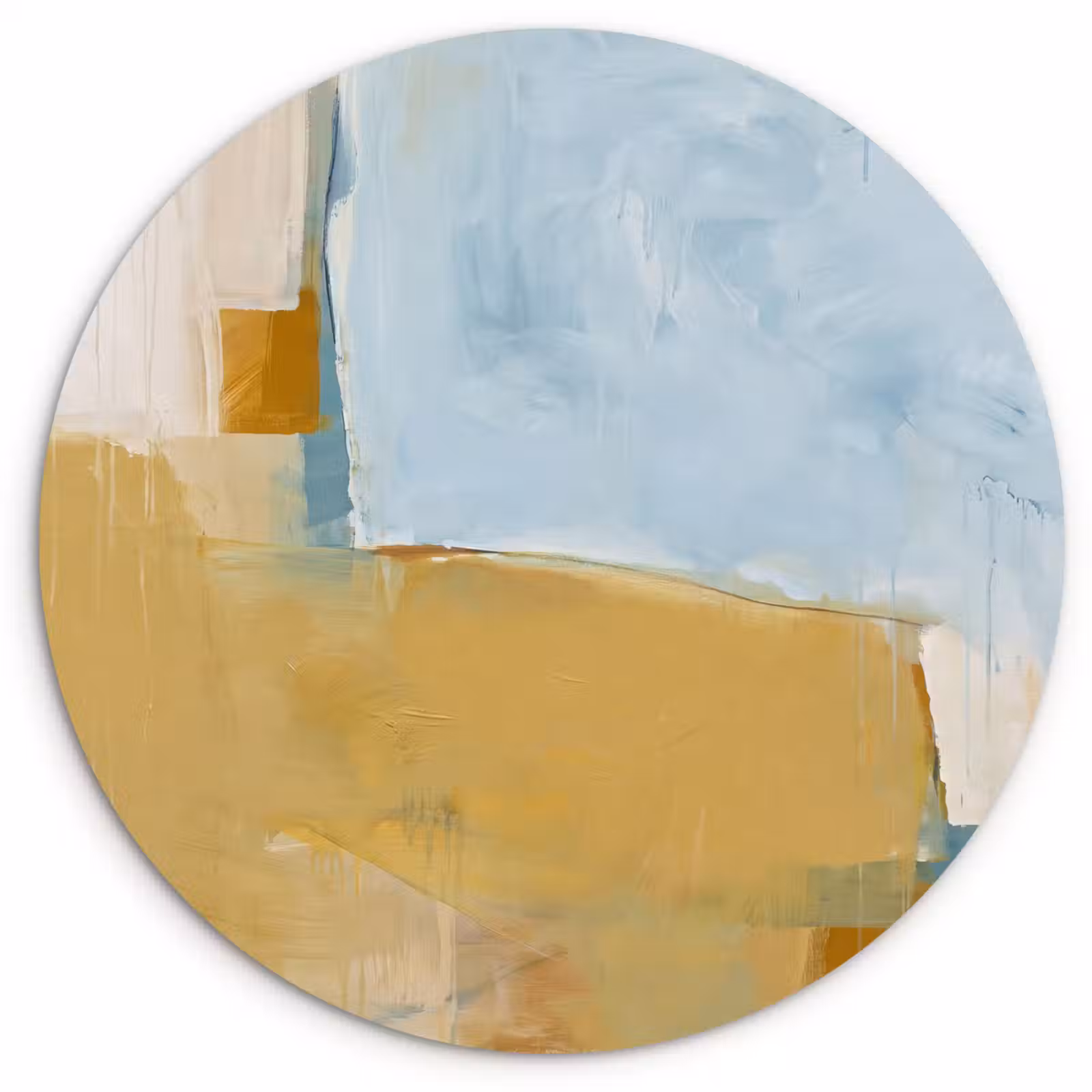 Glasbild Rund - Zusammenfassung – Farben – Kunst – Modern – Blau - Abstract - Kleuren - Kunst - Modern - Blauw Wandcirkel plexiglas klein