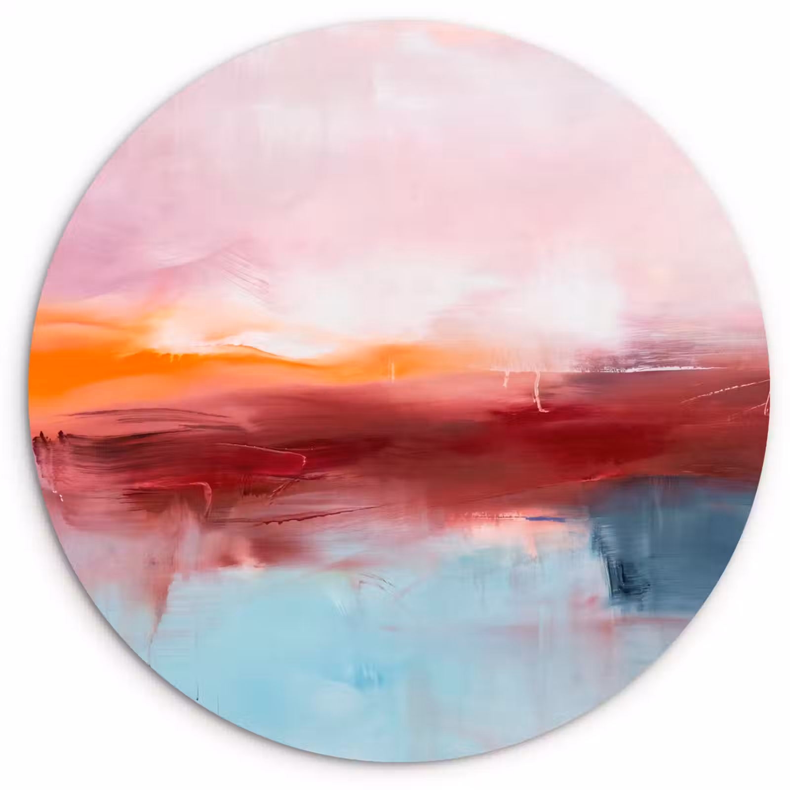 Glasbild Rund - Zusammenfassung – Farben – Modern – Kunst – Rosa - Abstract - Kleuren - Modern - Kunst - Roze Wandcirkel plexiglas klein