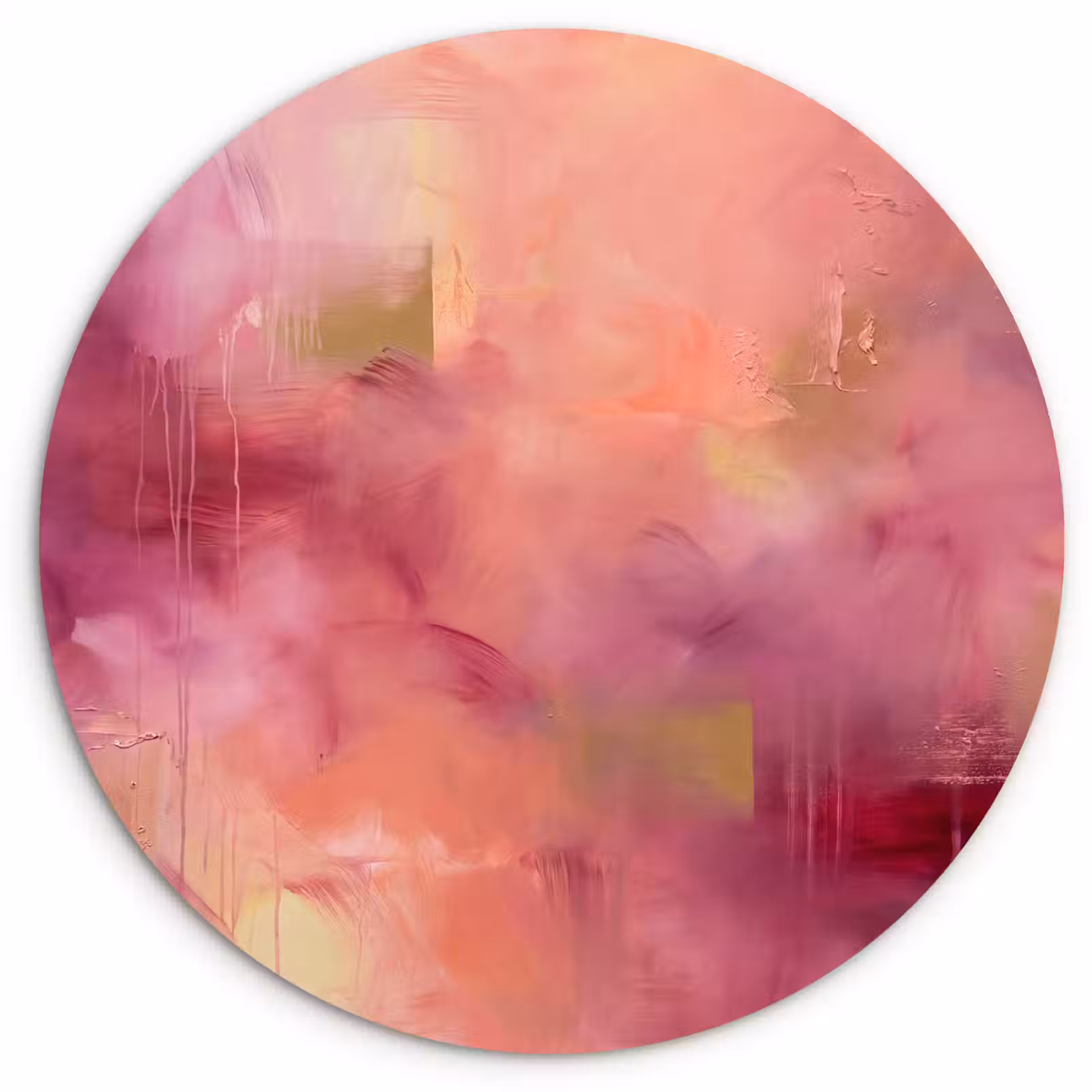 Glasbild Rund - Zusammenfassung – Farben – Modern – Rosa – Lila — 1