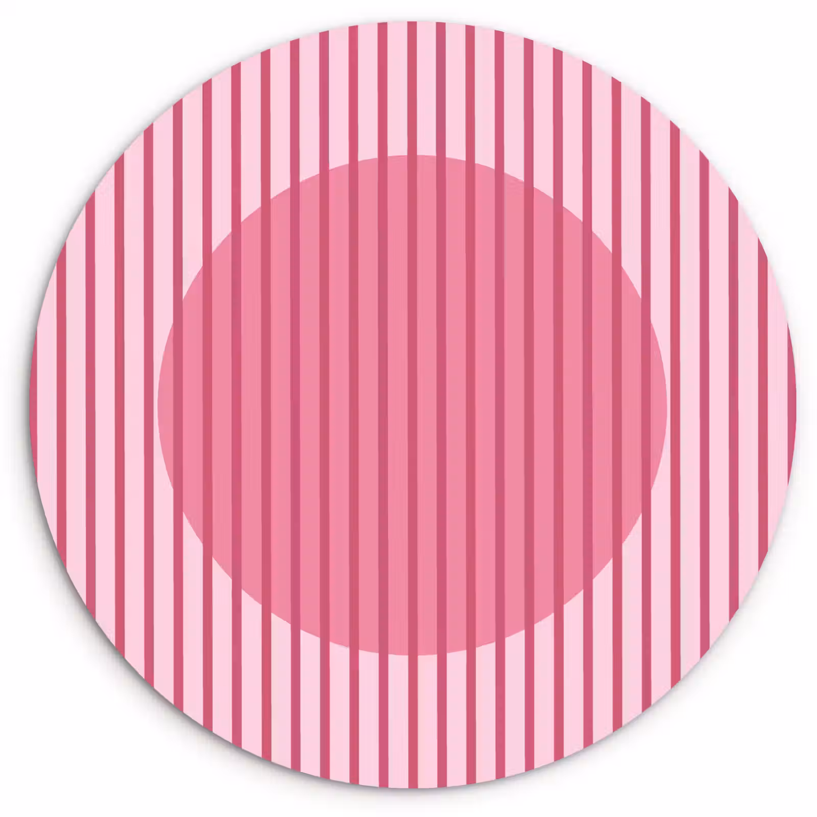 Glasbild Rund - Zusammenfassung – Streifen – Oval – Rosa – Modern - Abstract - Strepen - Ovaal - Roze - Modern Wandcirkel plexiglas klein
