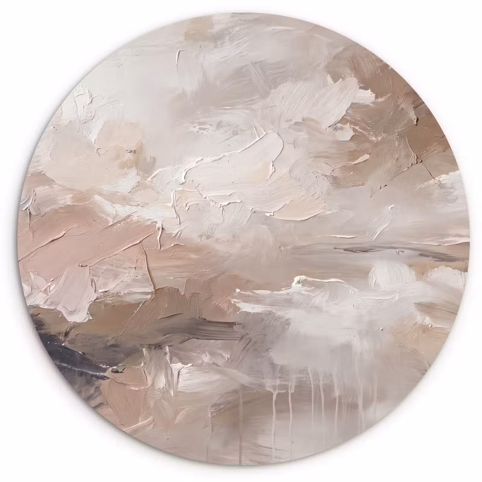 Glasbild Rund - Zusammenfassung – Textur – Kunst – Modern – Beige - Abstract - Textuur - Kunst - Modern - Beige Wandcirkel plexiglas klein